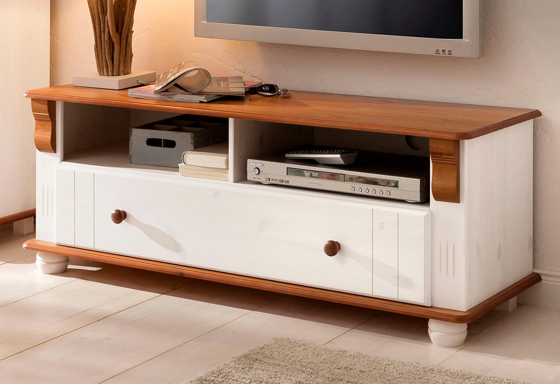 Home affaire TV-Board »Adele«, Breite 120 cm, mit Schublade, aus massiver Kiefer, FSC®