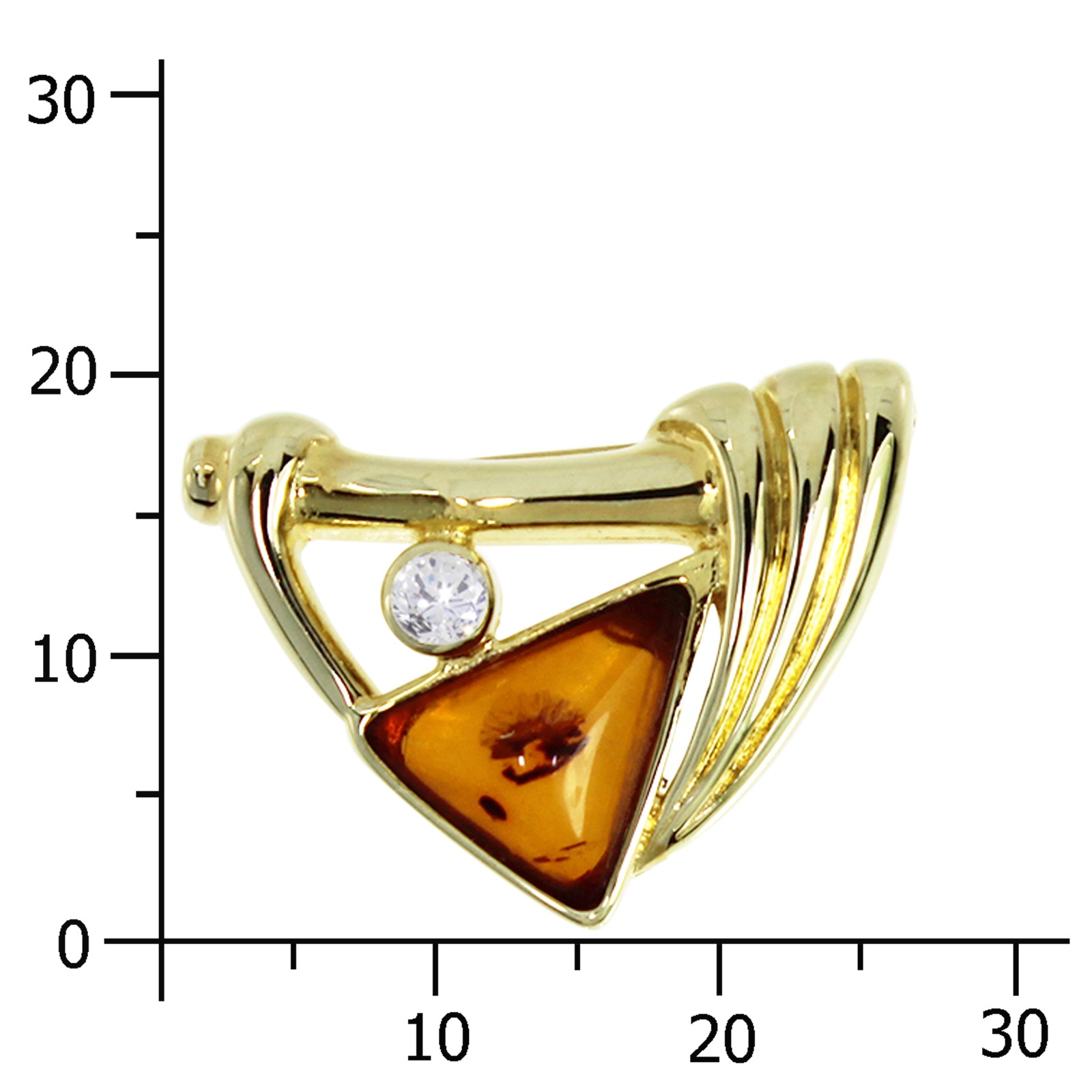 OSTSEE-SCHMUCK Brosche »- Verna - Gold 333/000 - Bernstein/Zirk.«