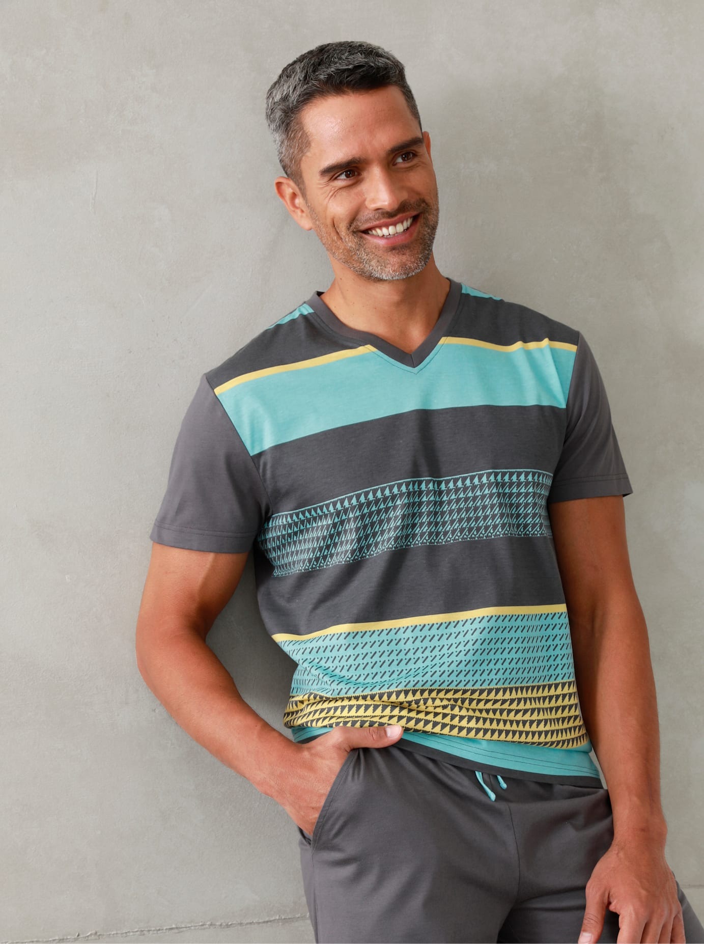 Wäschepur Herren Shorty in grau, Größe 48/50