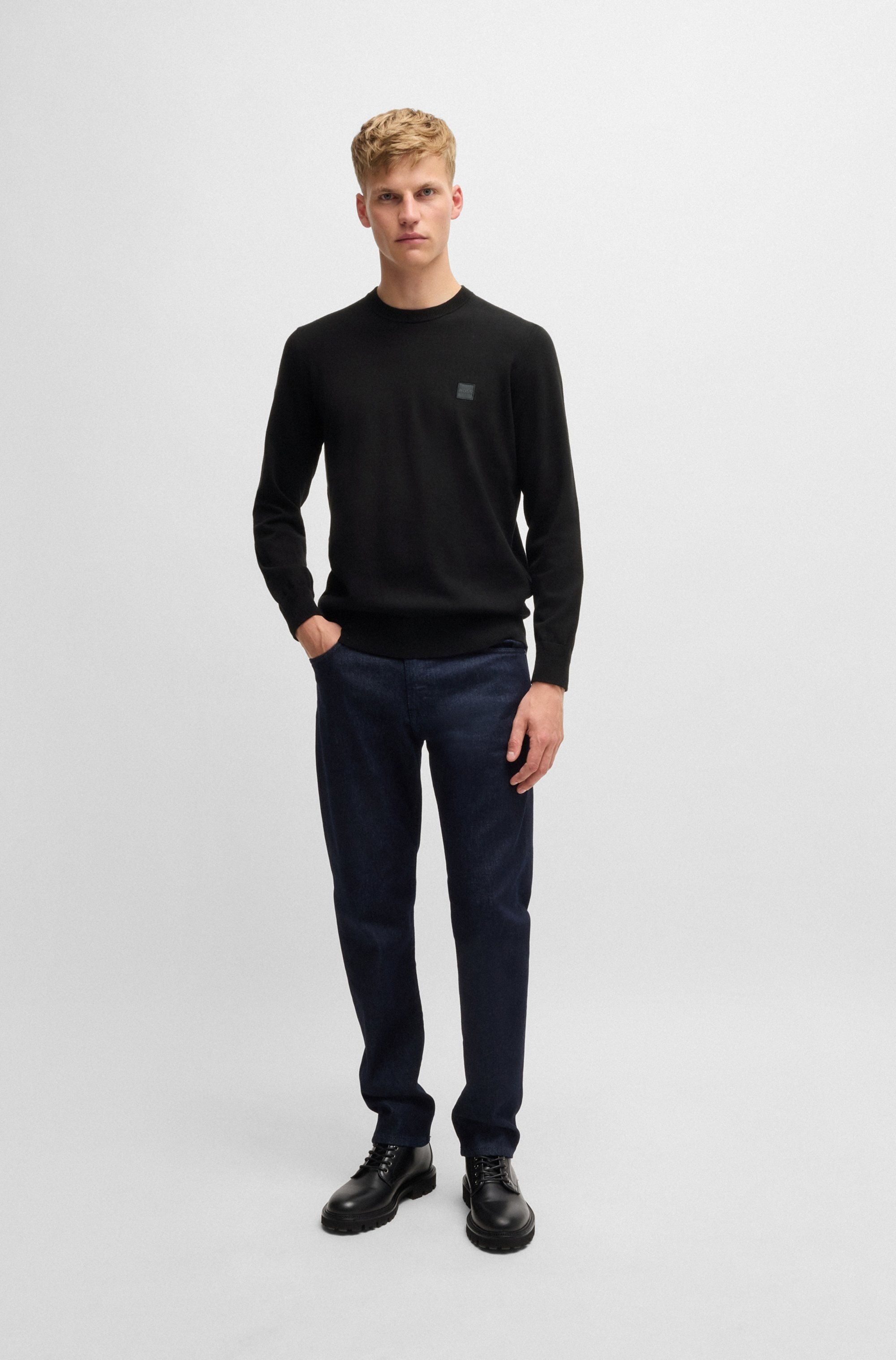 BOSS ORANGE Strickpullover »Kanovano«, mit Rundhalsausschnitt
