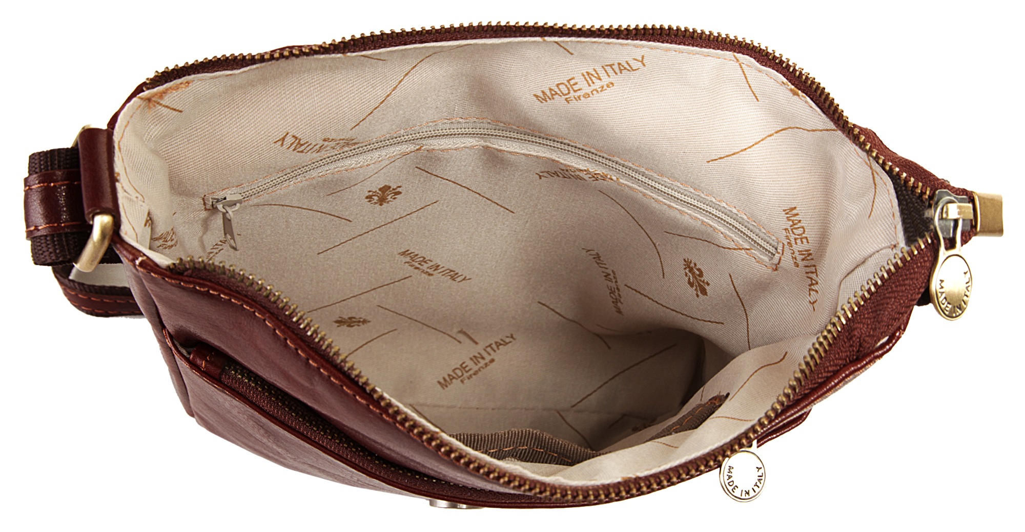 Piké Umhängetasche echt Leder, Made in Italy