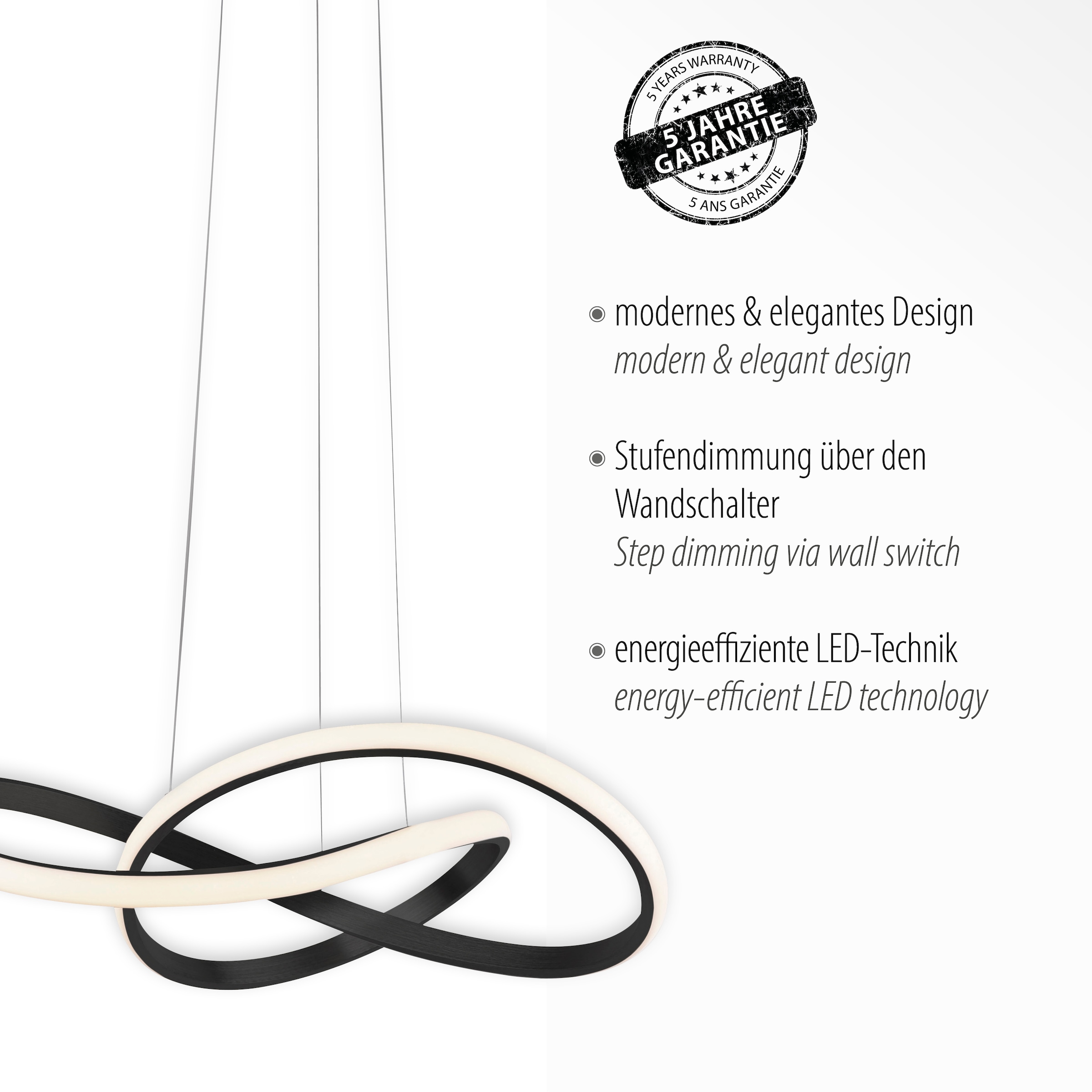 JUST LIGHT Pendelleuchte »MARIA«, 1 flammig, Leuchtmittel LED-Board | LED fest integriert, LED, dimmbar, Switchmo