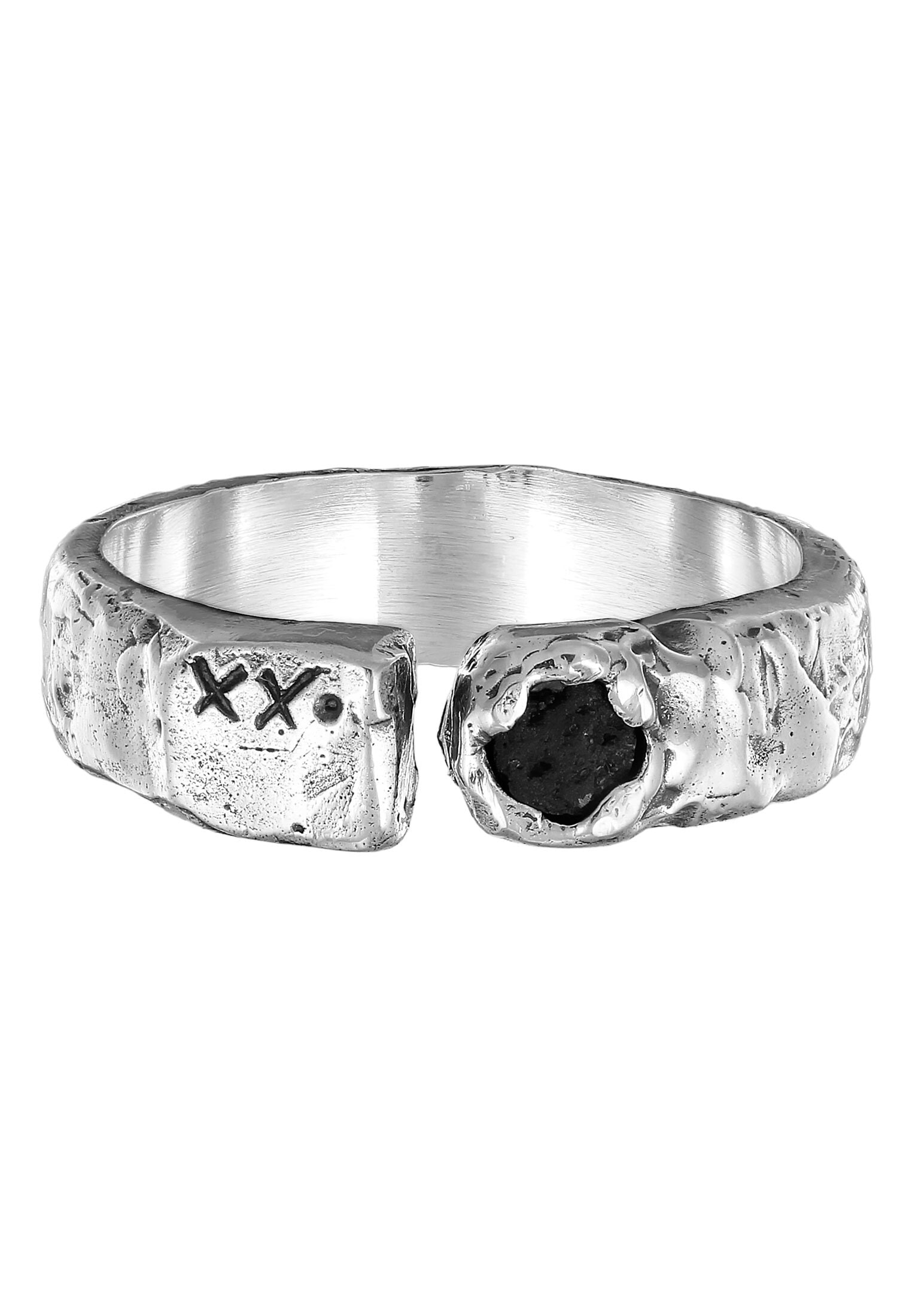 HAZE & GLORY Silberring »Ring Lava Schwarz Bandring 925 Sterling Silber«