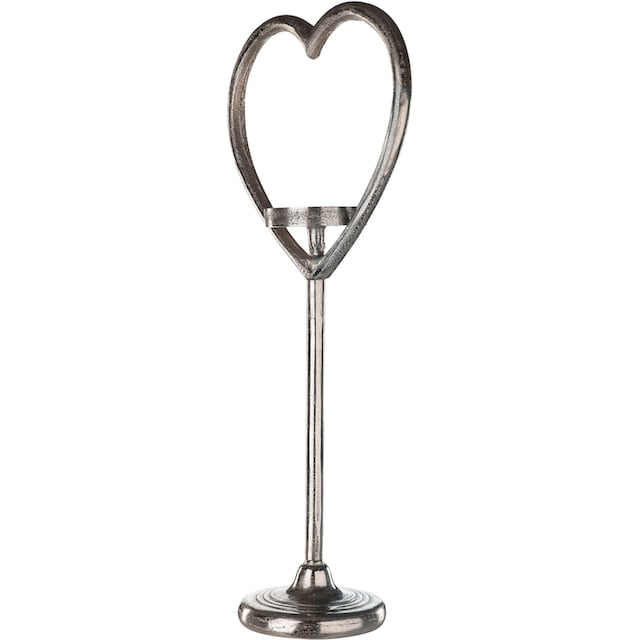 GILDE Kerzenhalter »Herz«, (1 St.), Kerzenleuchter aus Aluminium, Höhe ca.  63 cm kaufen online bei OTTO