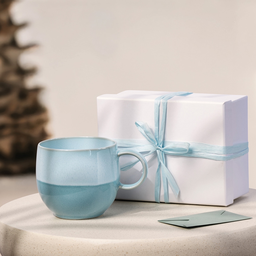 like. by Villeroy & Boch Becher »Henkelbecher Perlemor Aqua 290 ml 6er Set blau« Spülmaschinengeeignet, Mikrowellengeeignet