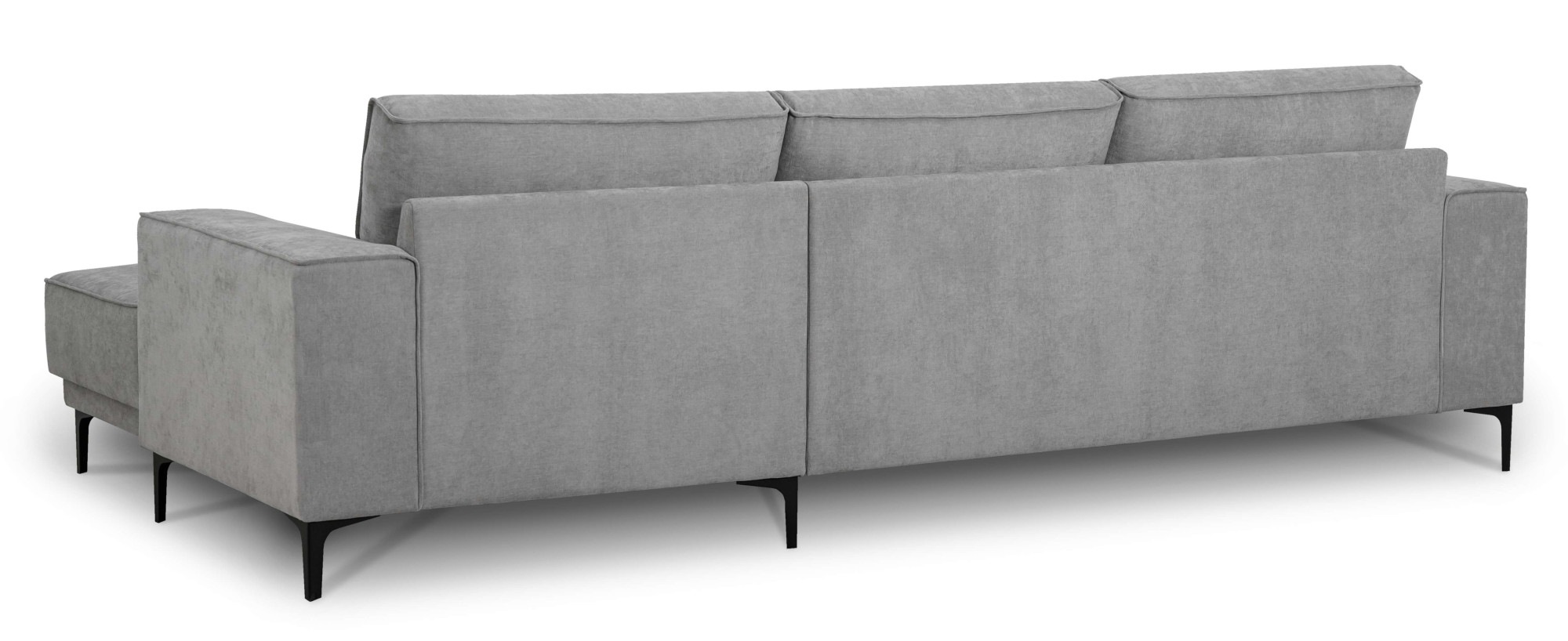 Places of Style Ecksofa »Polsterecke Oland, Struktur, Flachgewebe, Luxus-Microfaser, Boucle«, L-Form, 280 cm, Wellenunterfederung, Skandi-Design, Metallfüße