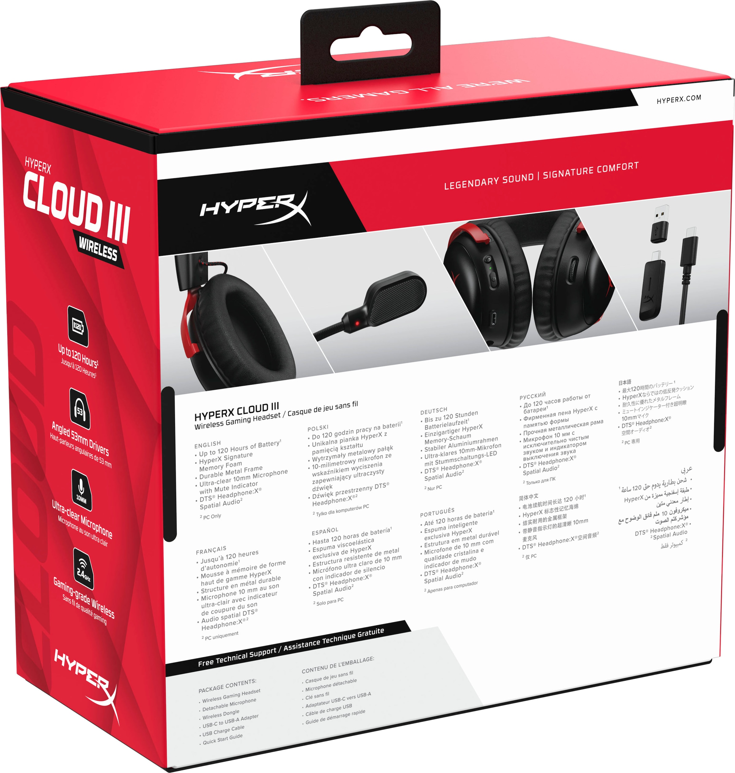 HyperX Gaming-Headset »Cloud III Wireless«, OTTO jetzt Online Geräuschisolierung im Wireless, Shop