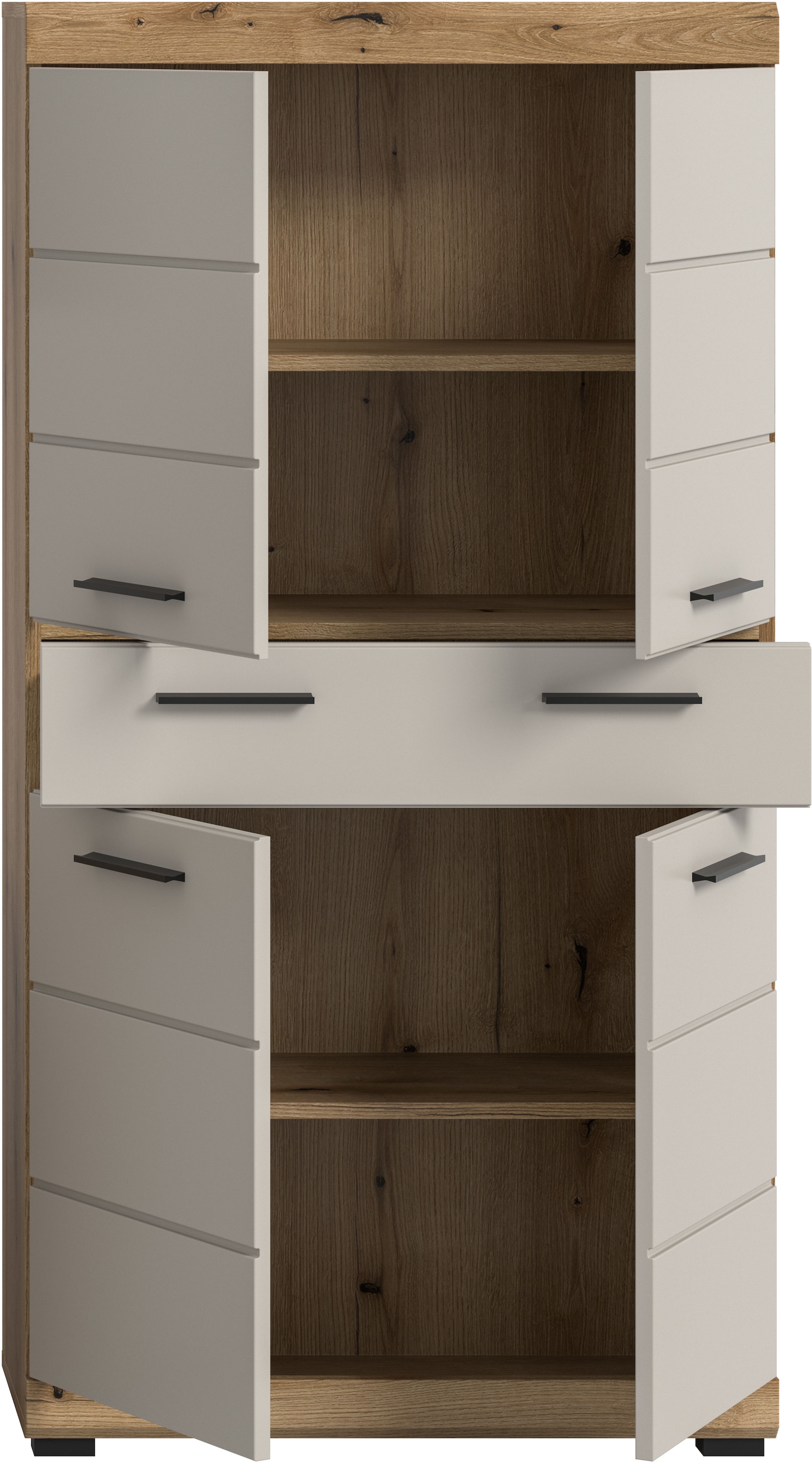 welltime Midischrank »SIENA, Breite 74cm, 4 Türen, 1 Schubkasten, 4 Fächer, MDF-Front« TOPSELLER!,  in verschiedenen Farben erhältlich, Badmöbel, Badschrank, Schrank, Bad
