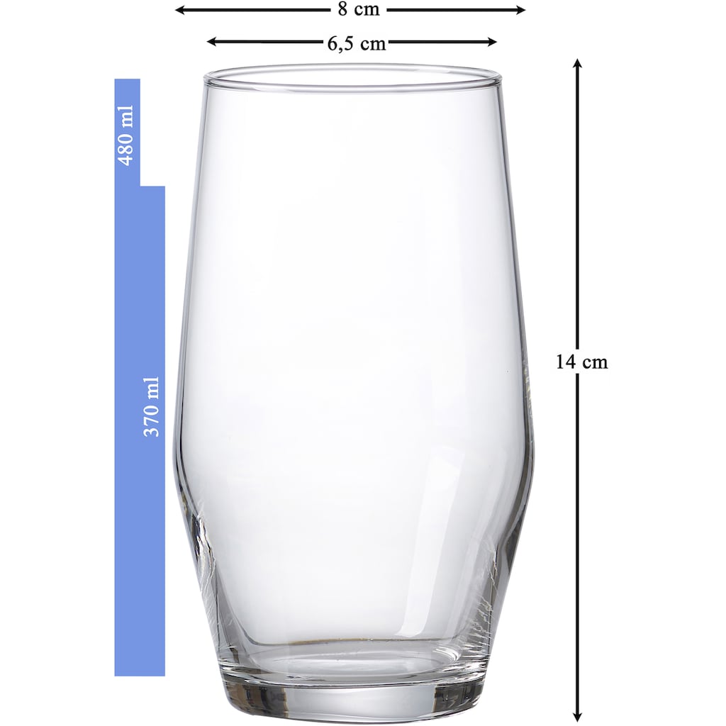 Ritzenhoff & Breker Longdrinkglas »Salsa«, (Set, 6 tlg.)