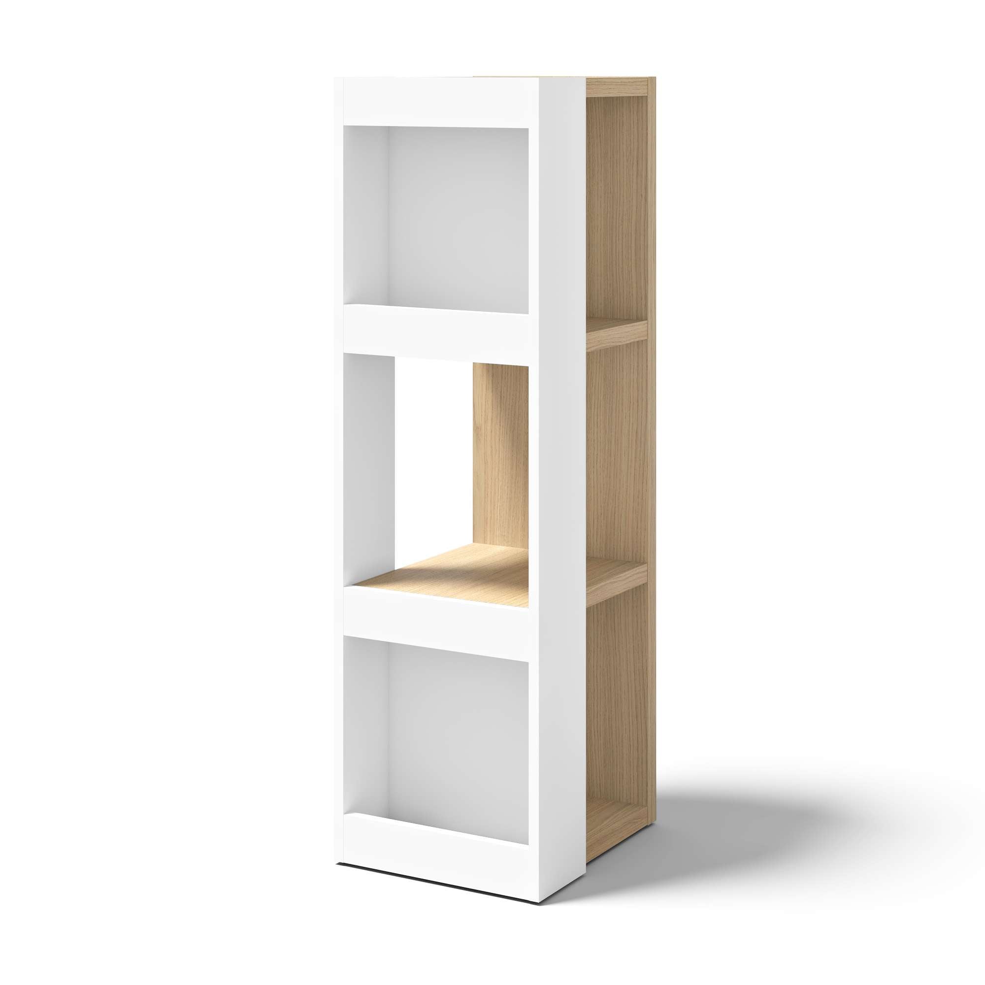 TemaHome Bücherregal »Ella vielseitiges Regal, Eiche Furnier, Aufbewahrung,«, Seitliche Fächer, offene Front, moderner Farbmix, Höhe 114 oder 188 cm