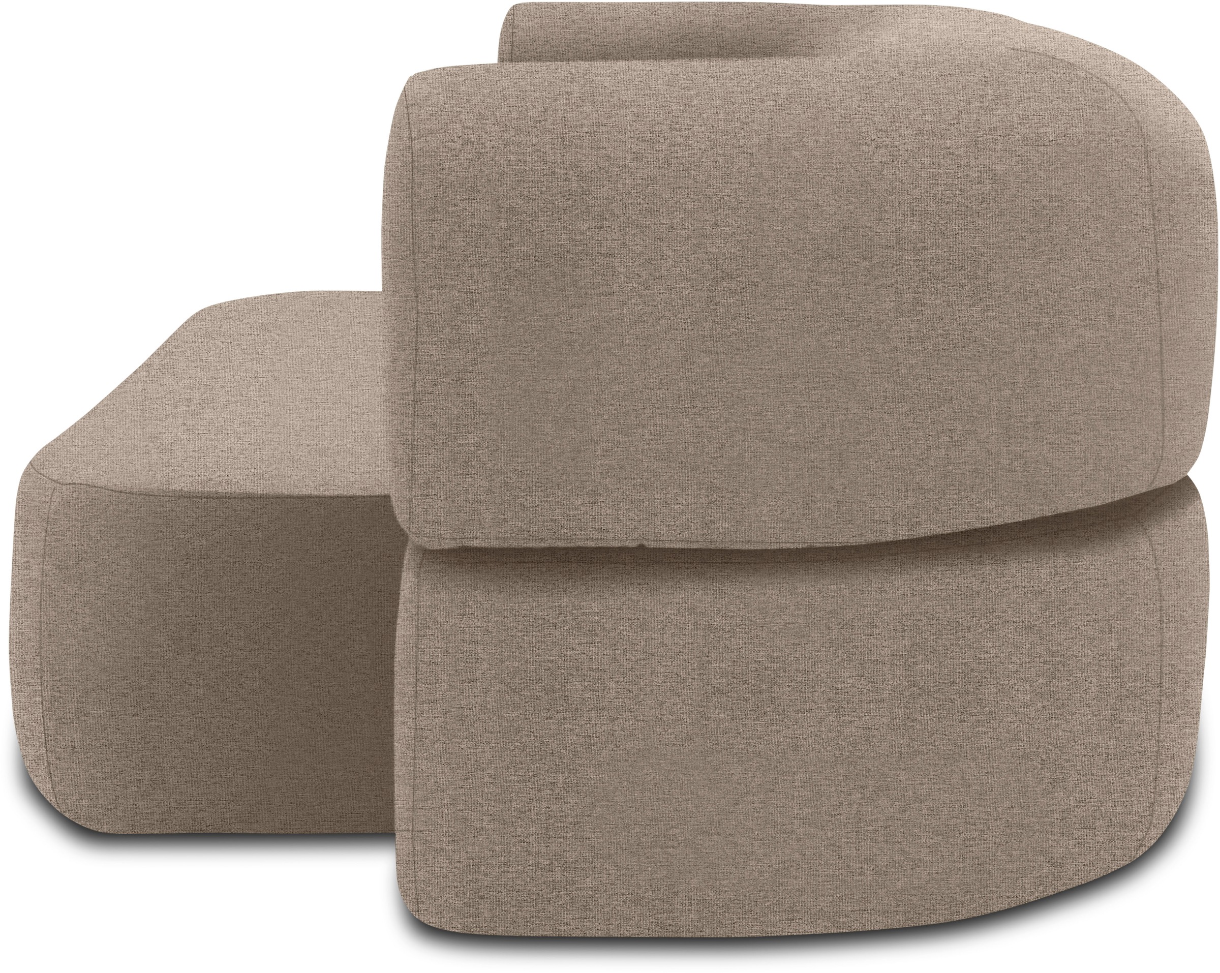 INOSIGN Schlafsofa »Denair oval Federkern, Bettsofa, organisches Design. Breite 208cm«, 2-Sitzer durch Klappen verwandeln in eine Liegefläche