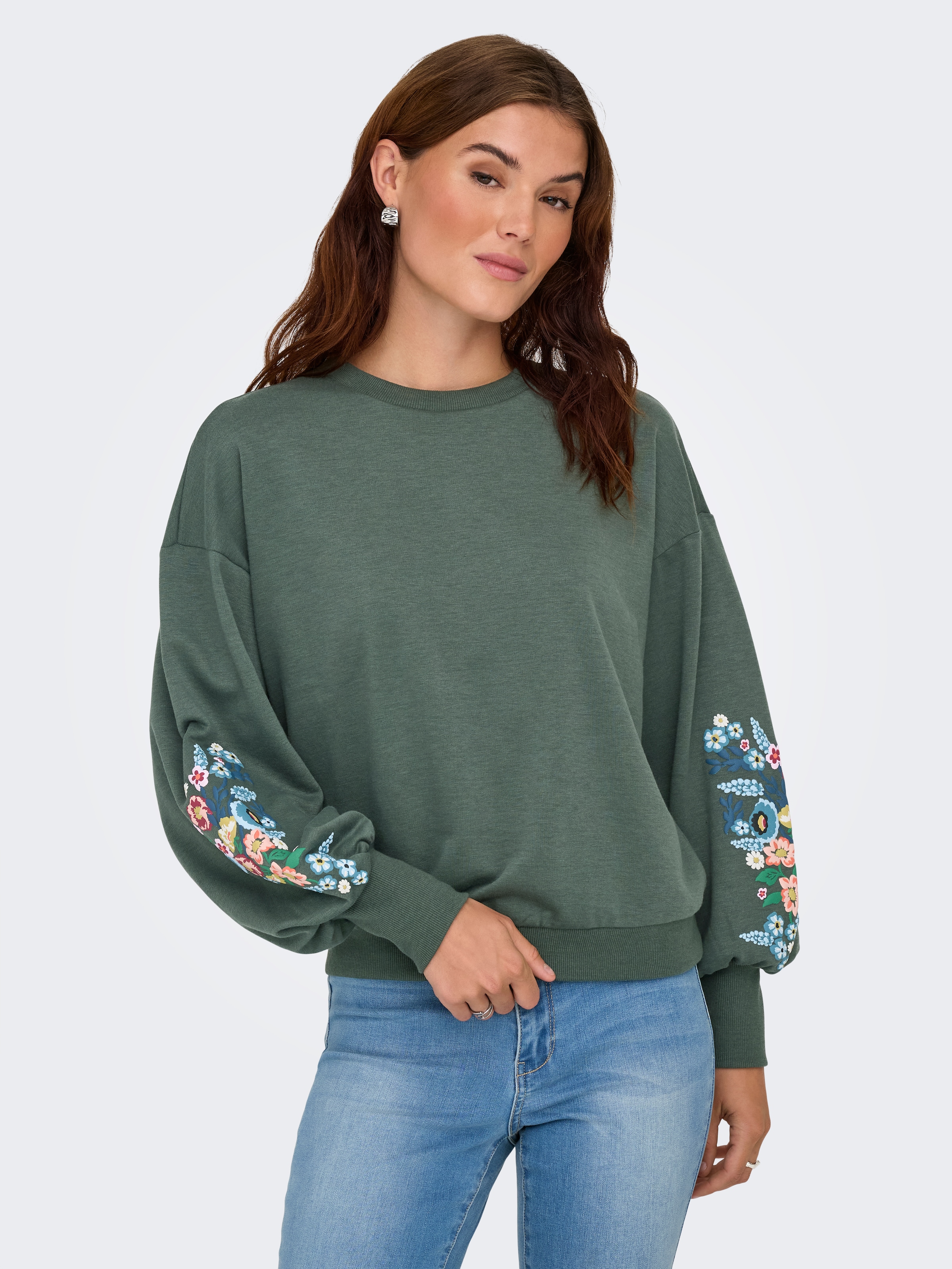 ONLY Sweatshirt »ONLBROOKE L/S O-NECK FLOWER SWT«