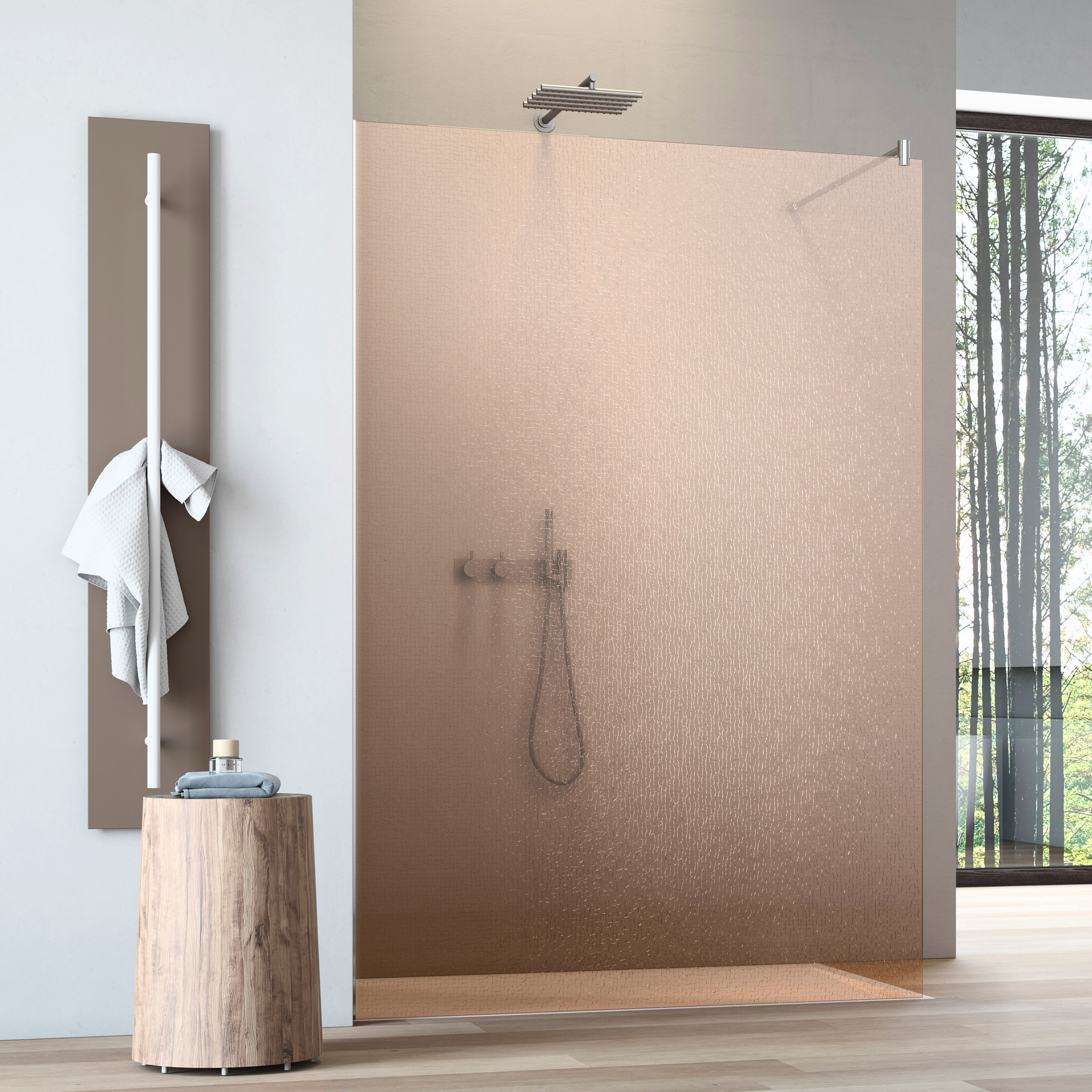 maw Walk-in-Dusche »flex A-W001CBR«, BxH: 120 x 200 cm, Crash-Glas Bronze