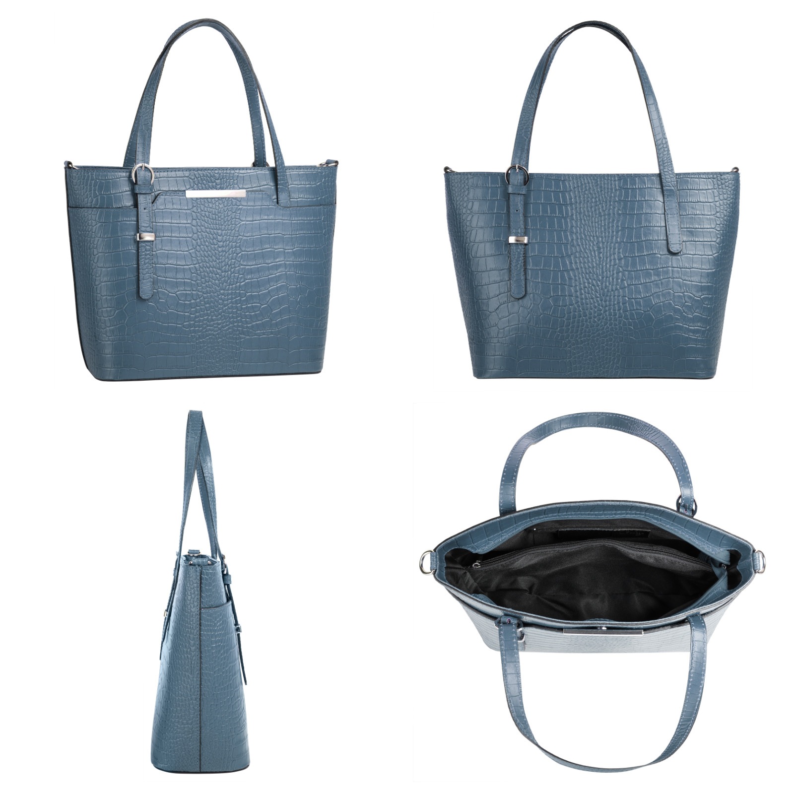 Cluty Henkeltasche, echt Leder, Made in Italy