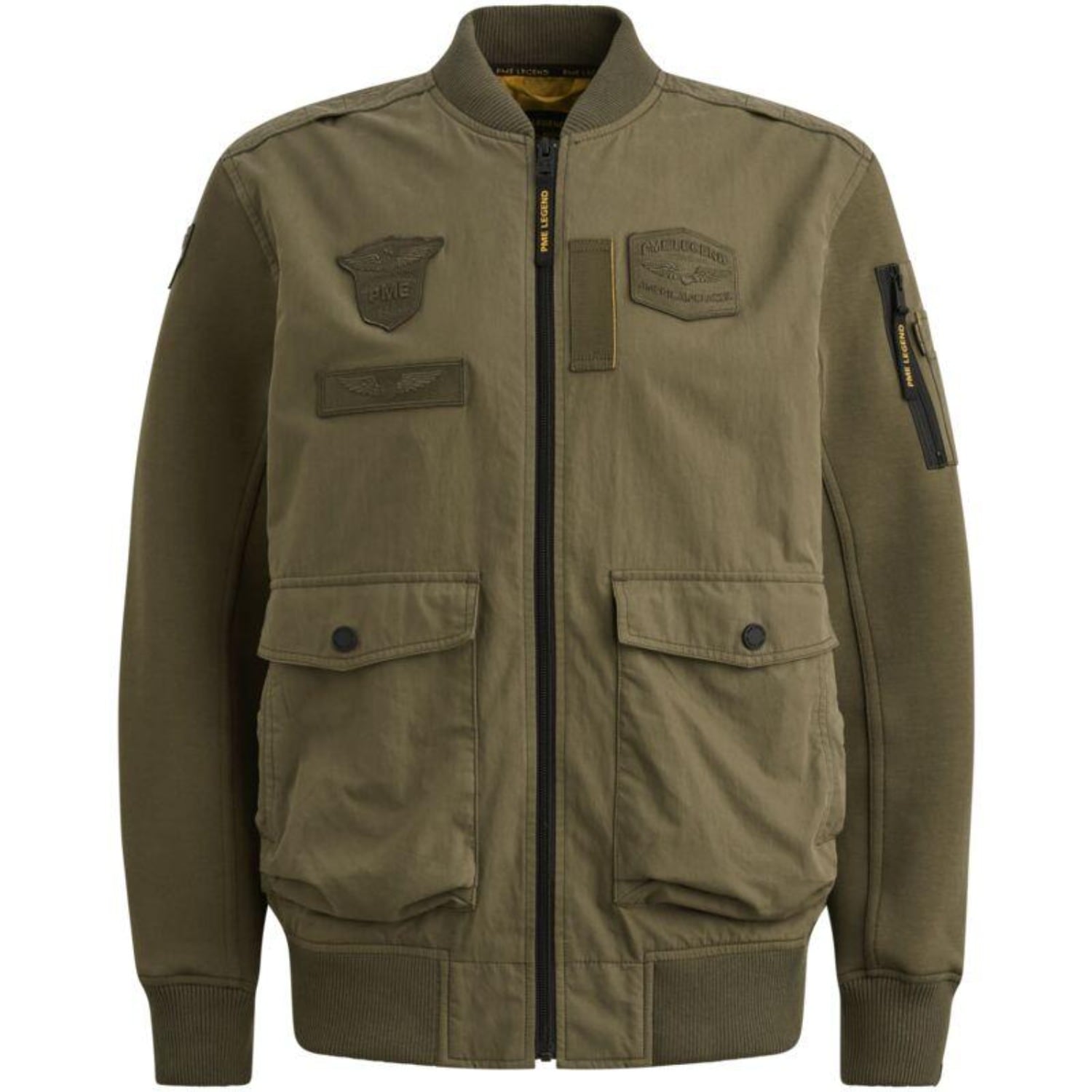 PME LEGEND Bomberjacke Ärmel aus Sweatware, Vorder- und Rückenteil aus Webware