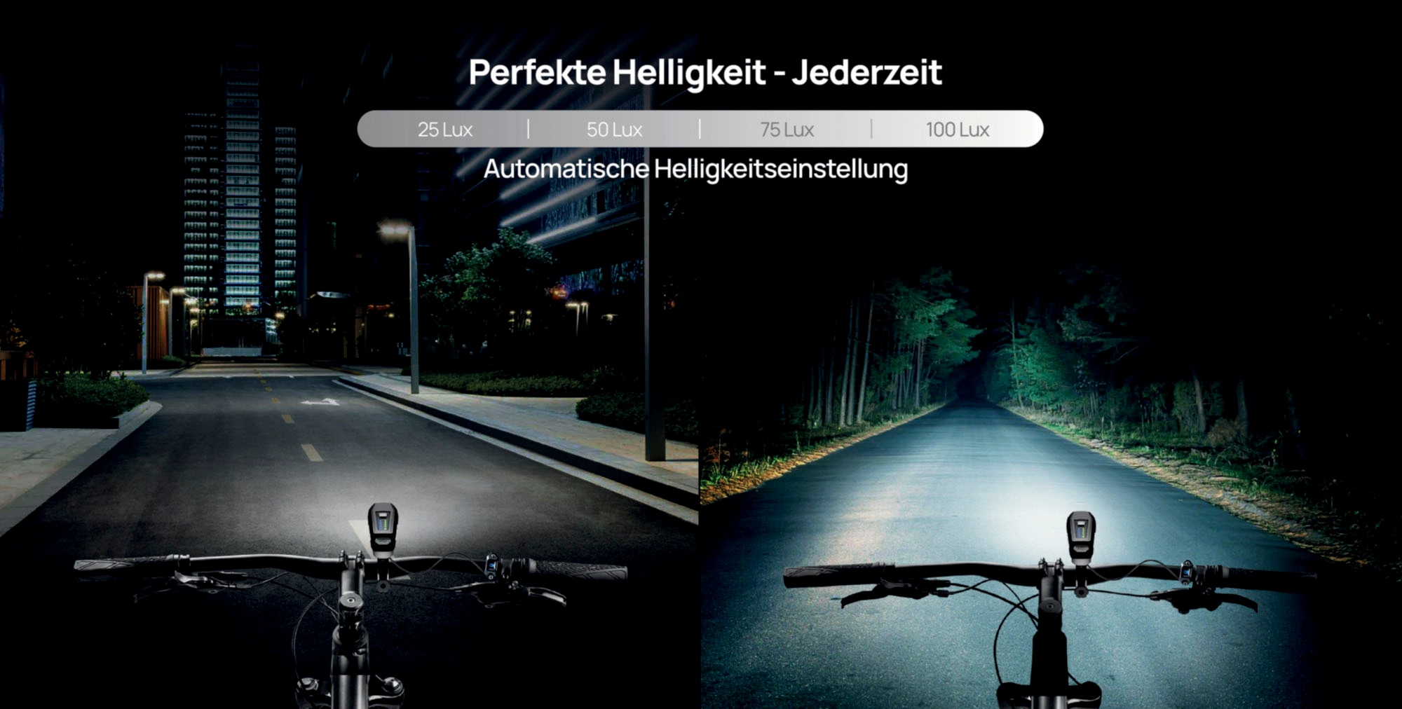 FISCHER Fahrrad Fahrradbeleuchtung »LED-Akku-Bel. Set PLUS 100/130 Fernlicht + TWIN STOP«, (Set, 2 tlg., Front- und Rücklicht inkl. Ladekabel)