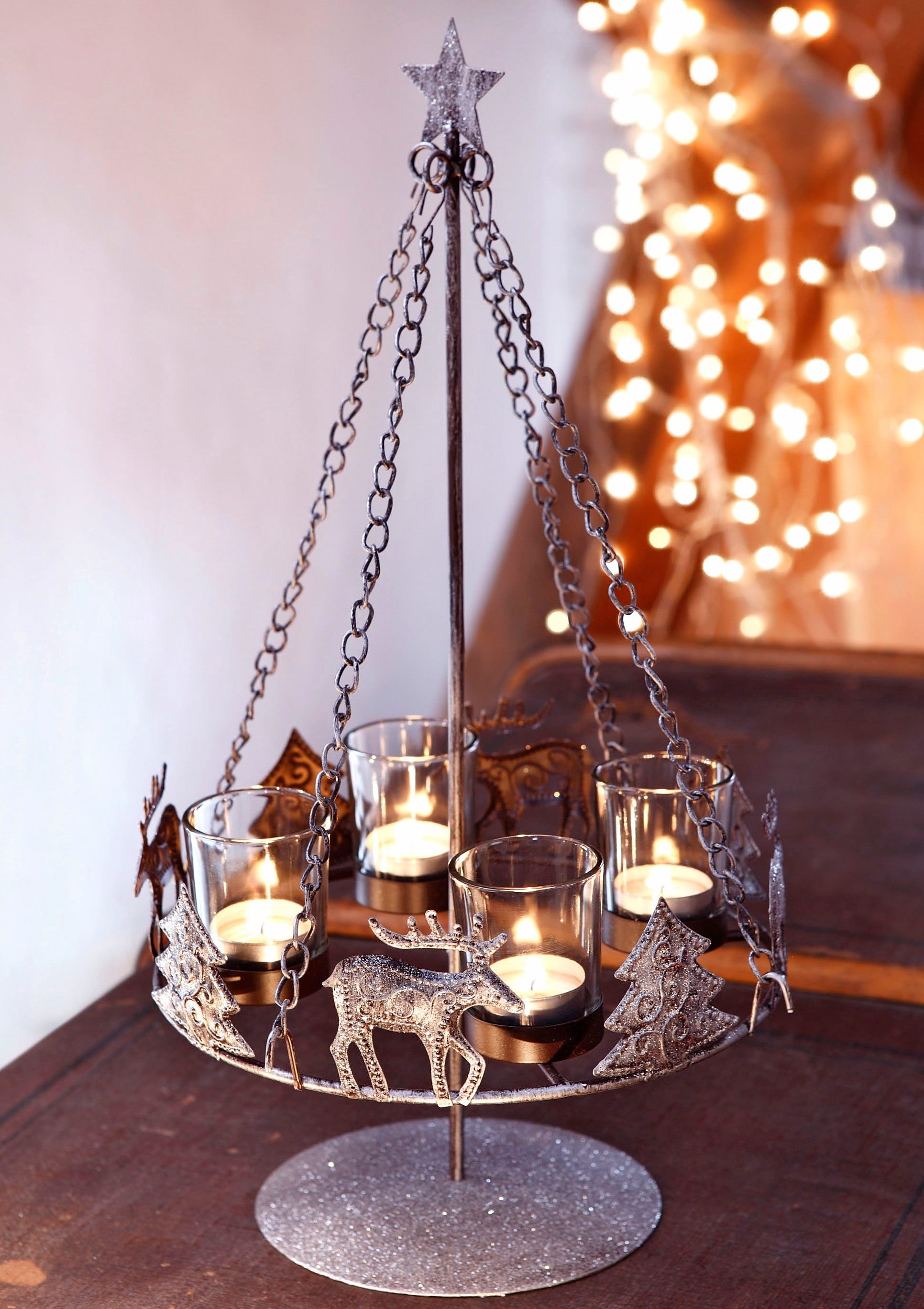 my home Adventsleuchter »Weihnachtsdeko«, Metall, inkl. 4 Glaswindlichtern  im OTTO Online Shop
