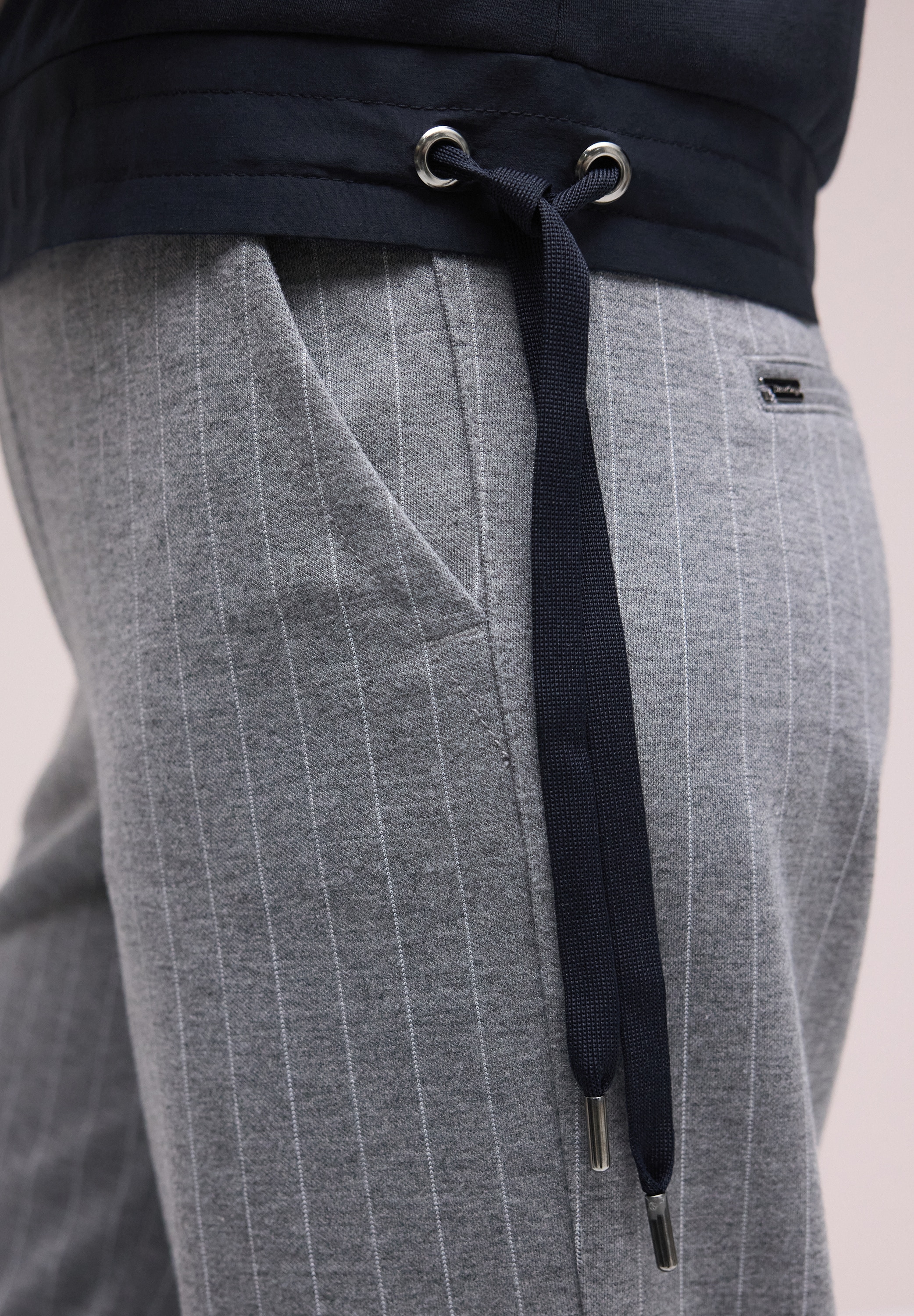 STREET ONE Sweatjacke 3/4-Arm mit Stehkragen und Kordelzügen