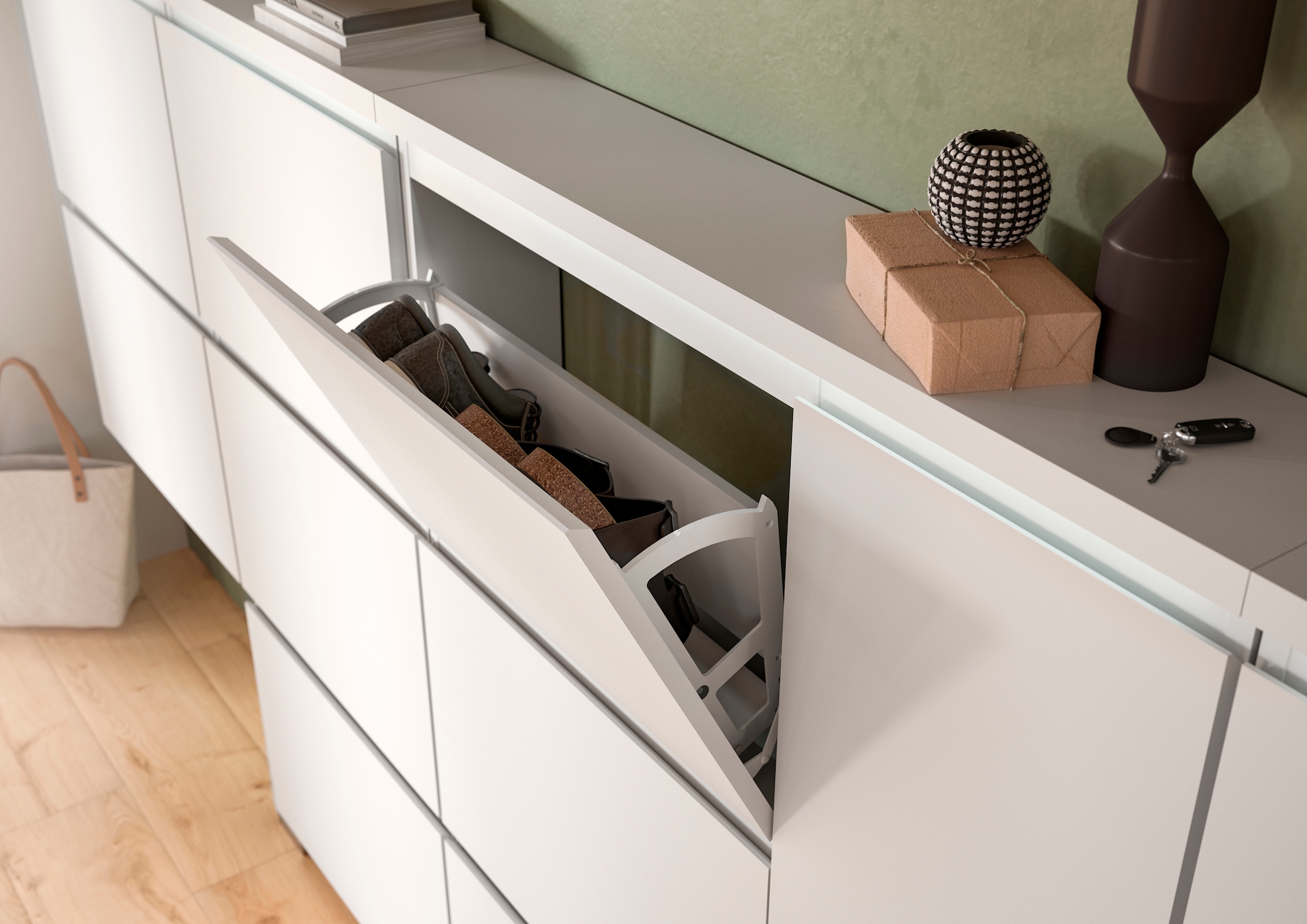 INOSIGN Schuhschrank »Skoskap, Höhe 194 cm, Platz für ca. 22 Schuhpaare, viel Stauraum«, 6 Fächer, 1 Klappe, 1 Schubkasten, Garderobenkombination, Schuhregal