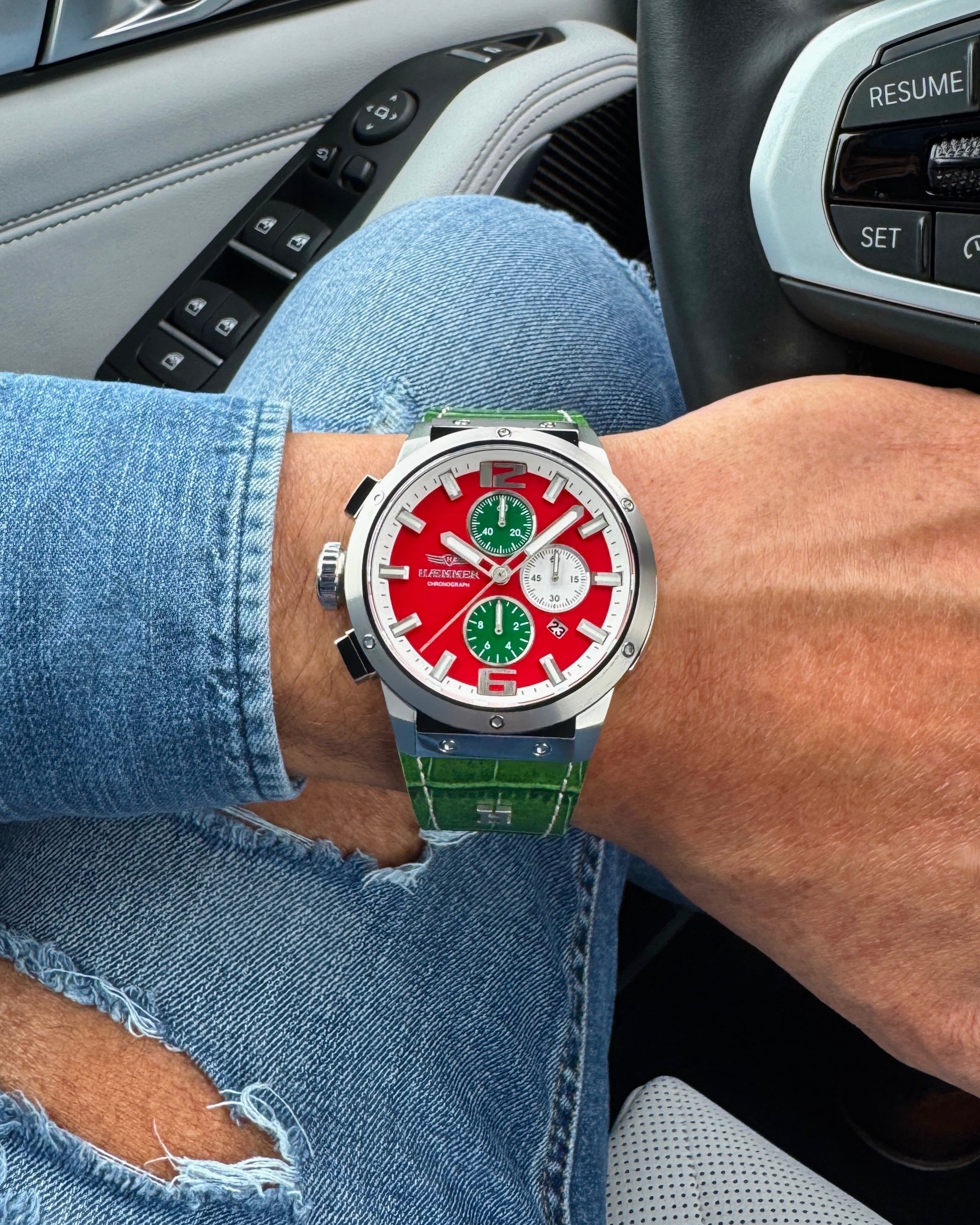 HAEMMER GERMANY Chronograph Quarzuhr, Armbanduhr, Herrenuhr, analog, Tag, Stoppfunktion