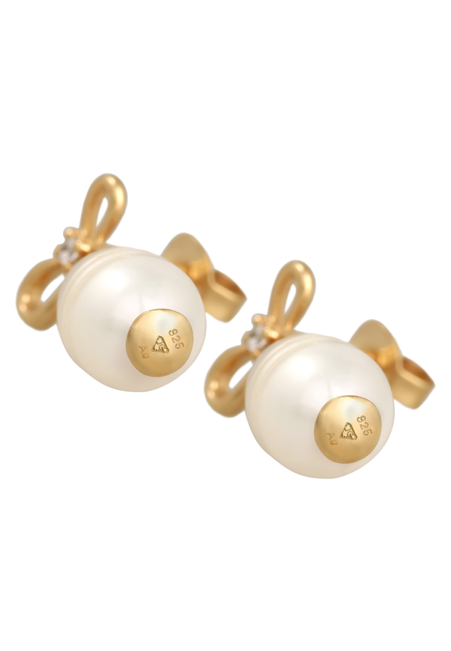 Elli Premium Paar Ohrstecker »Ohrringe Süßwasserperle Barock Schleife 925 Silber«