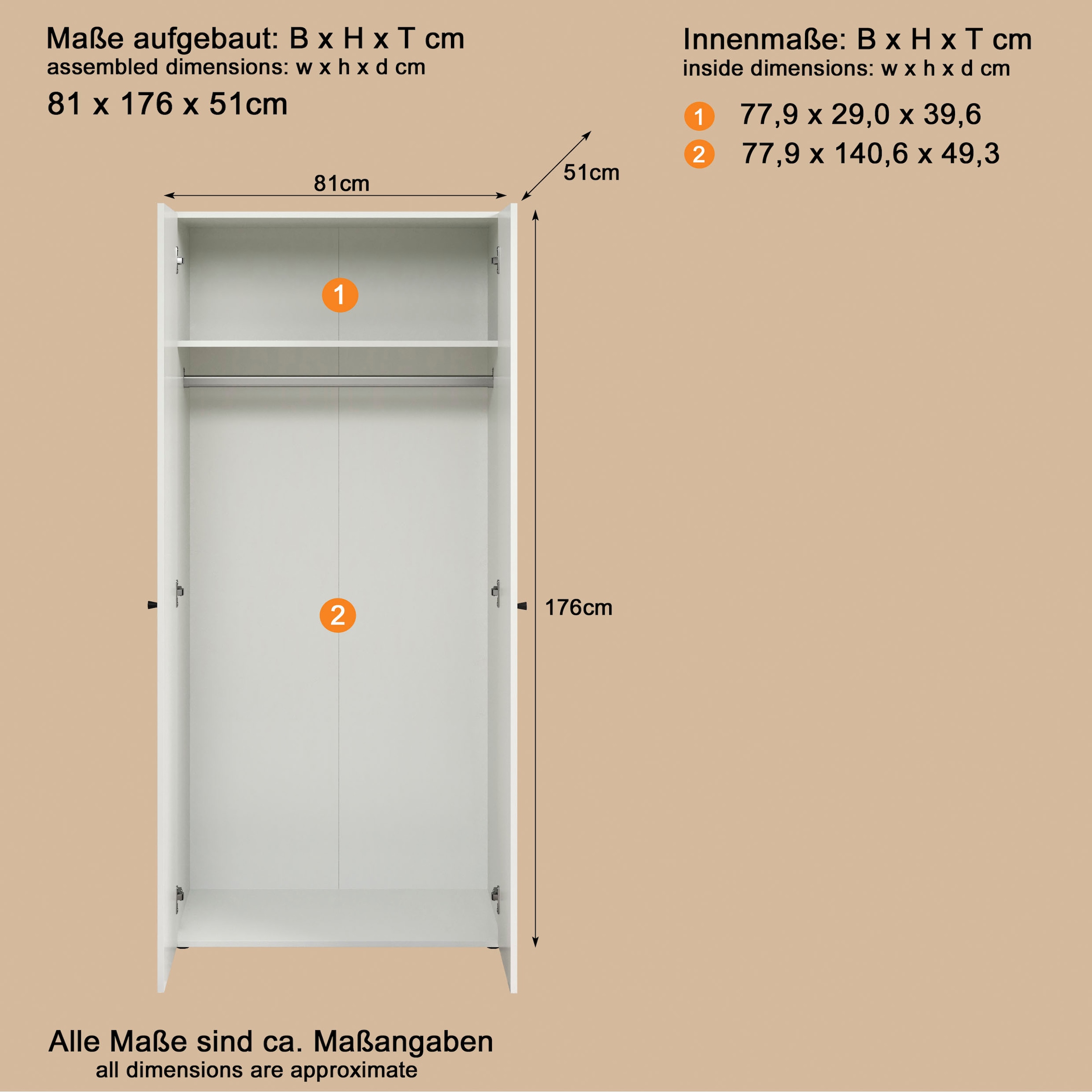 INOSIGN Kleiderschrank »Jersey Schlafzimmerschrank Garderobe Bestseller Schrank«, Drehtürenschrank mit modernen Griffen