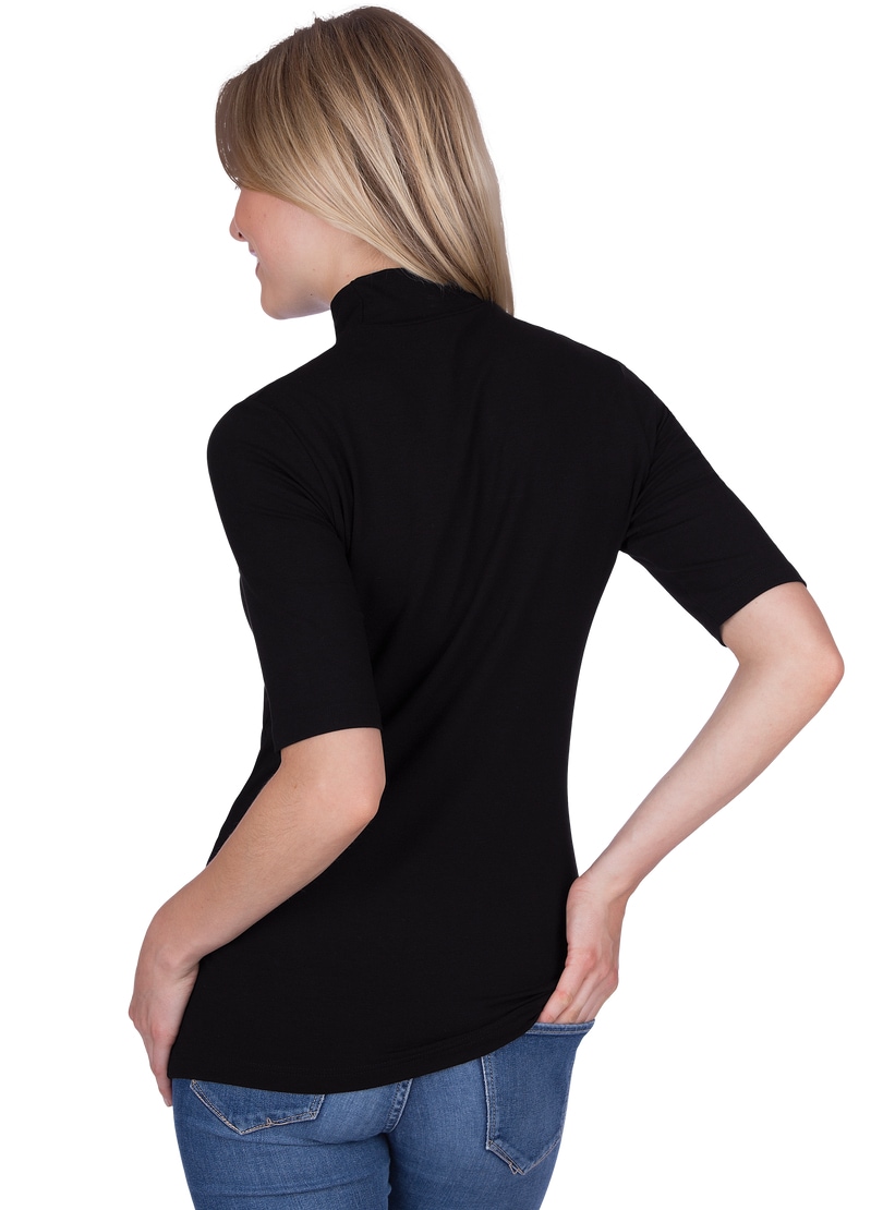 Trigema T-Shirt »TRIGEMA T-Shirt mit elastischem Stehkragen«, (1 tlg.)