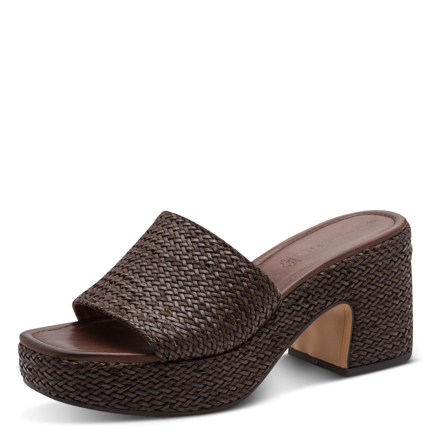 Tamaris Pantolette  Blockabsatz, Plateau, Sommerschuh in trendiger Flechtoptik