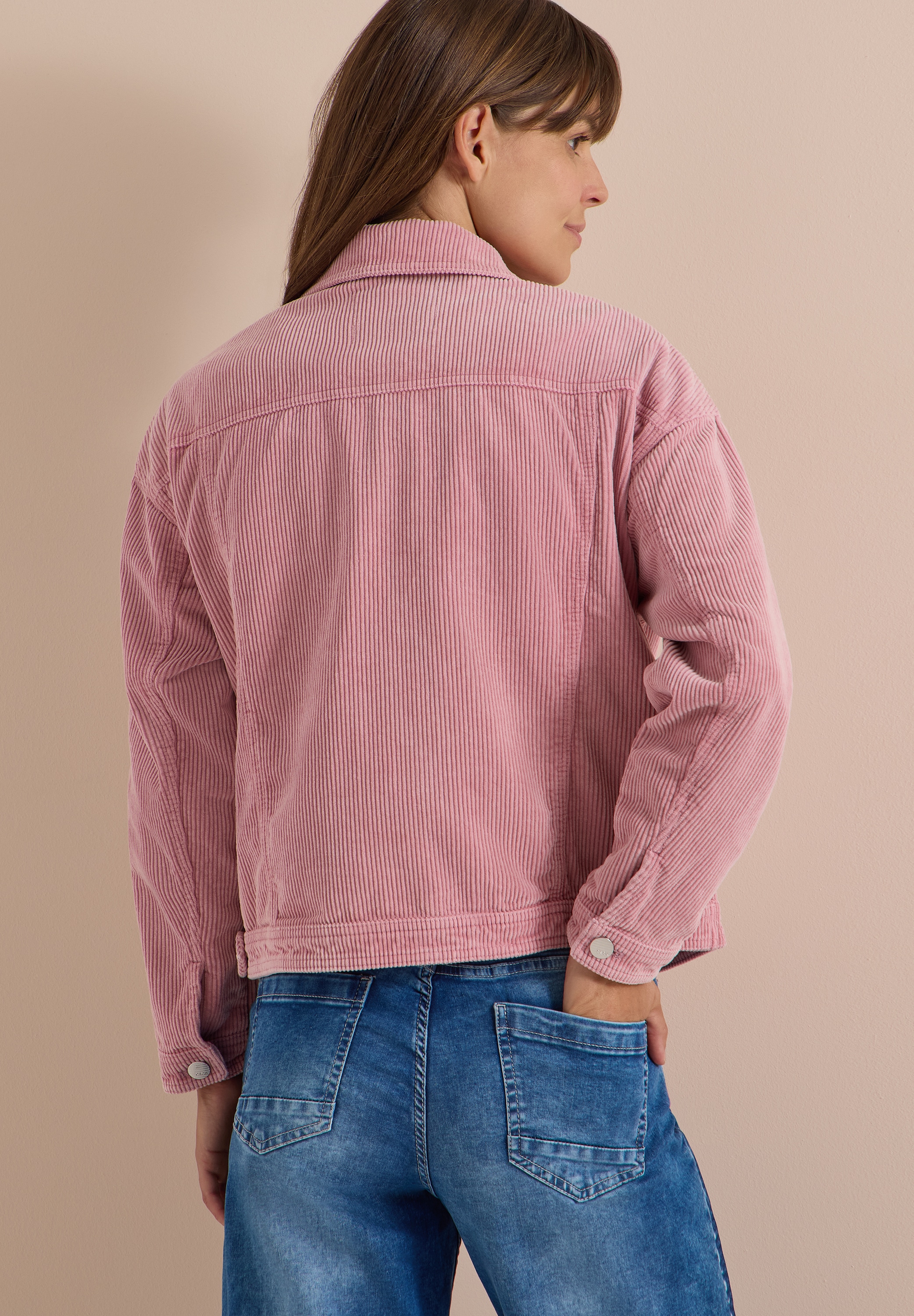 Cecil Cordjacke ohne Kapuze Cord-Overshirt im Washed-Look / mit Hemdblusenkragen