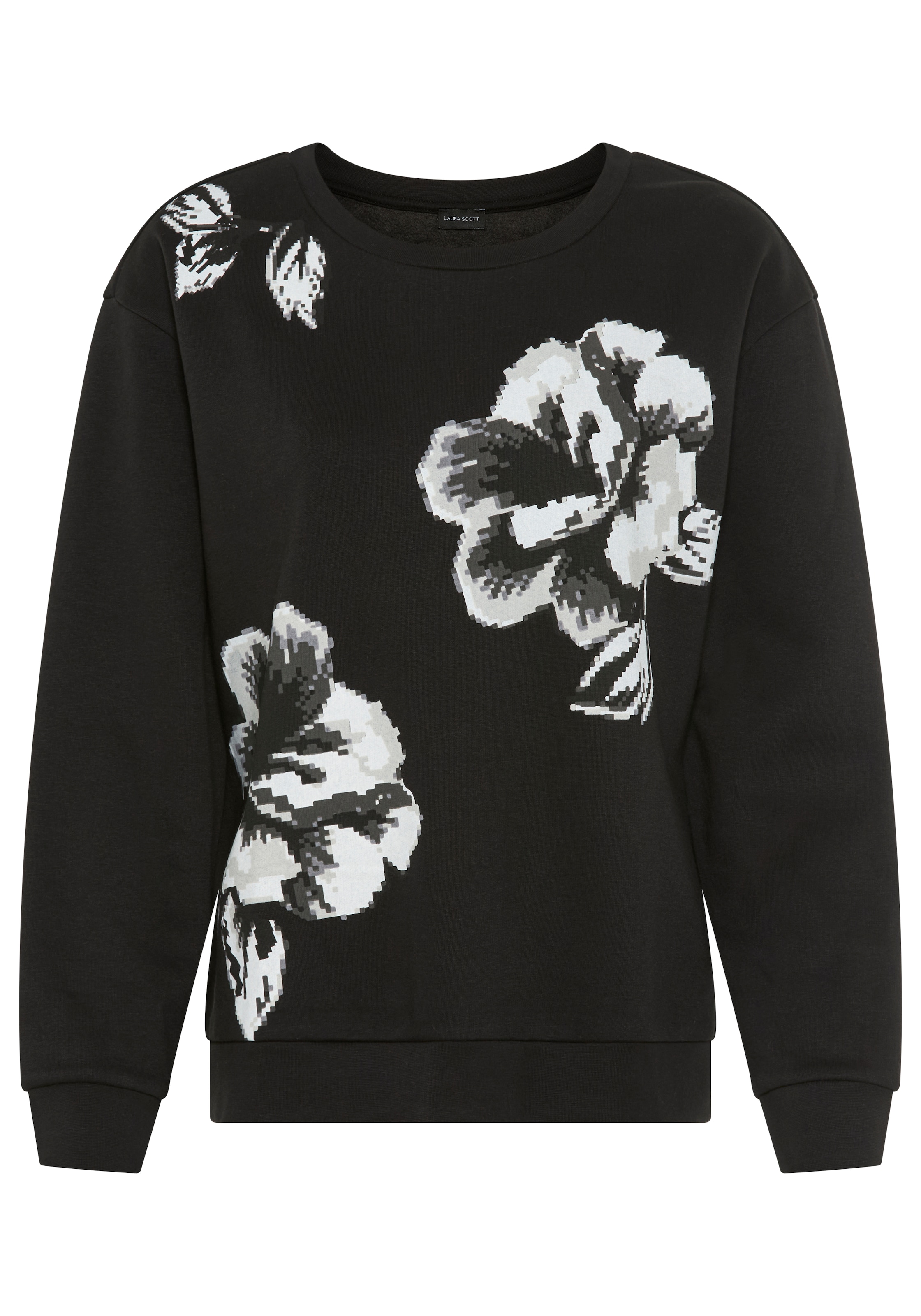 Laura Scott Sweater, Weiche Baumwollmischung mit Rundhalsausschnitt und Blumenprint