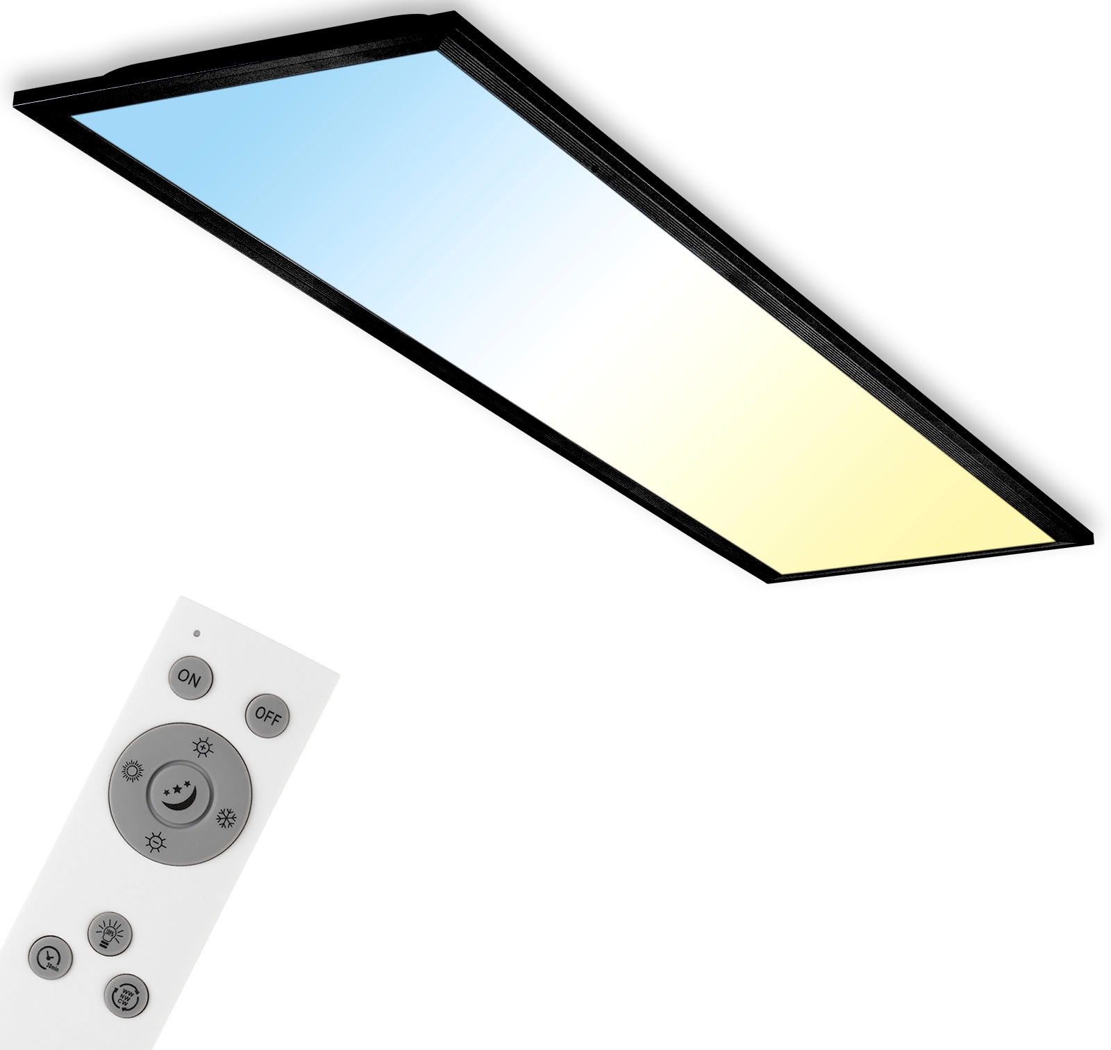 Briloner Leuchten LED Panel »7167015 Piatto«, Leuchtmittel LED-Board | LED fest integriert, Deckenlampe, 100x25x6cm, Schwarz, 24W, Wohnzimmer, Schlafzimmer, Flur