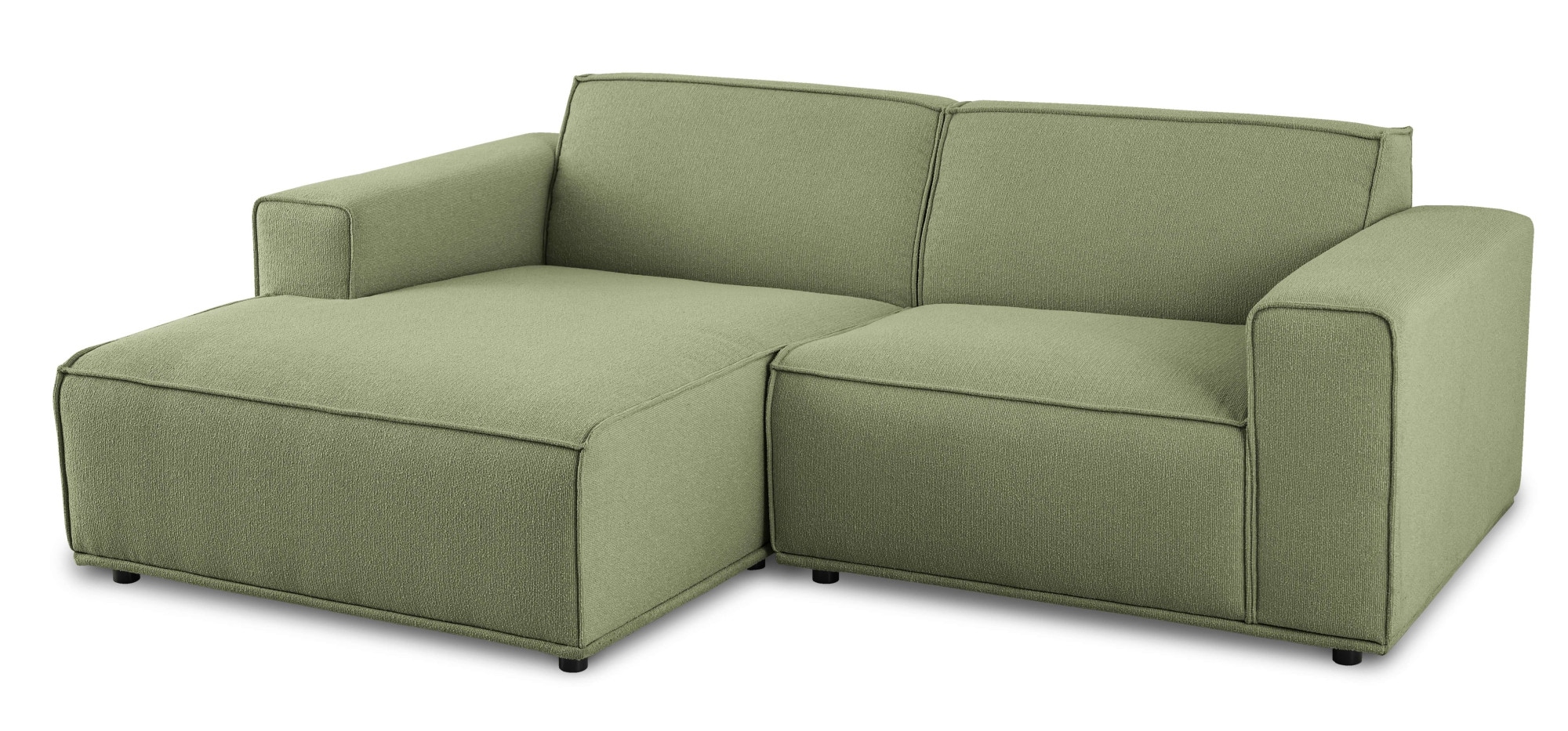 Home affaire Ecksofa »Avelin, 228 cm, L-Form, Chenille, Struktur-Boucle«, mit Wellenunterfederung, Kedernaht, bodentief, Skandi-Design