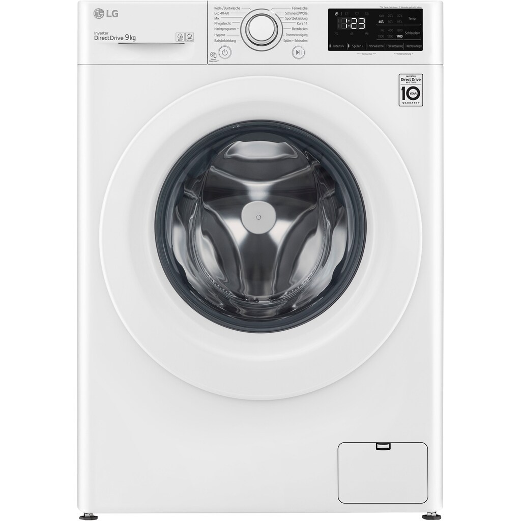 LG Waschmaschine »F14WM9EN0B«, F14WM9EN0B, 9 kg, 1400 U/min, AquaStop Sicherheitsschlauch