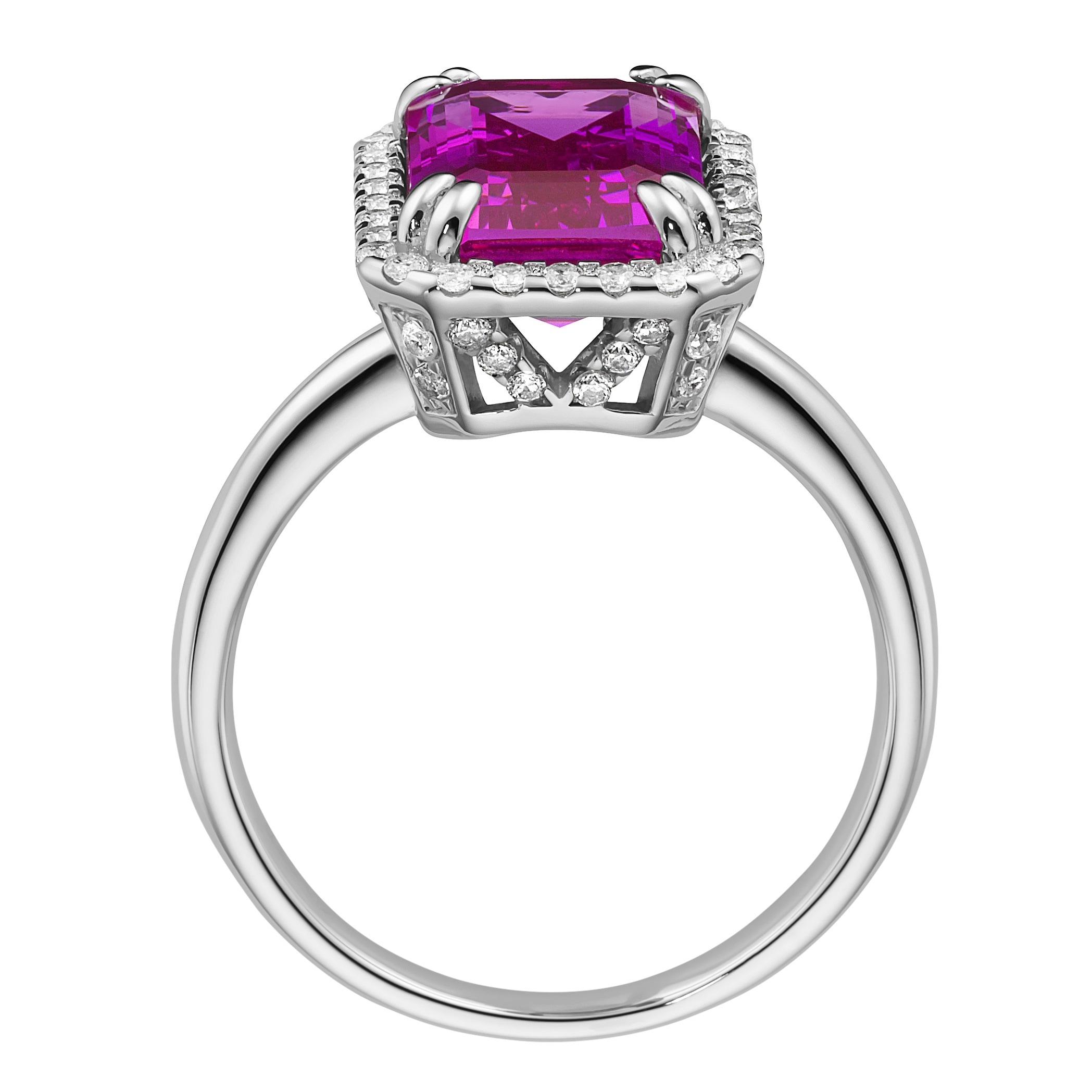 GIORGIO MARTELLO MILANO Silberring »Ring in blau, fuchsia oder lila, Zirkonia weiß, Silber 925«