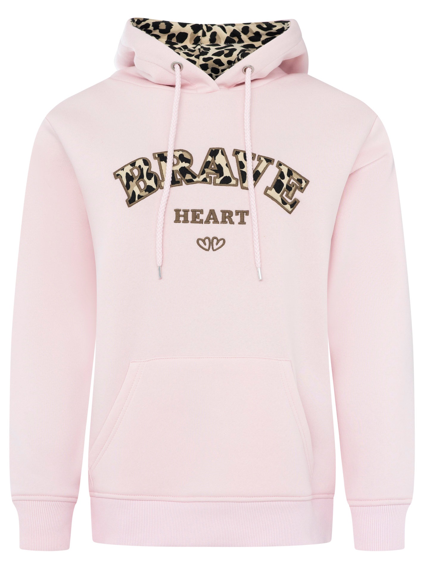 Zwillingsherz Hoodie »"BRAVE Heart"«, gesticktes Leo Motiv, Kapuze mit Leomuster, Kängurutasche
