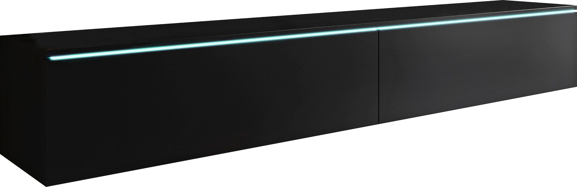INOSIGN Lowboard »LOWBOARD VERA, wahlweise mit oder ohne Beleuchtung«, Modernes griffloses TV-Board, 180 cm TV-Schrank, stehend und hängend
