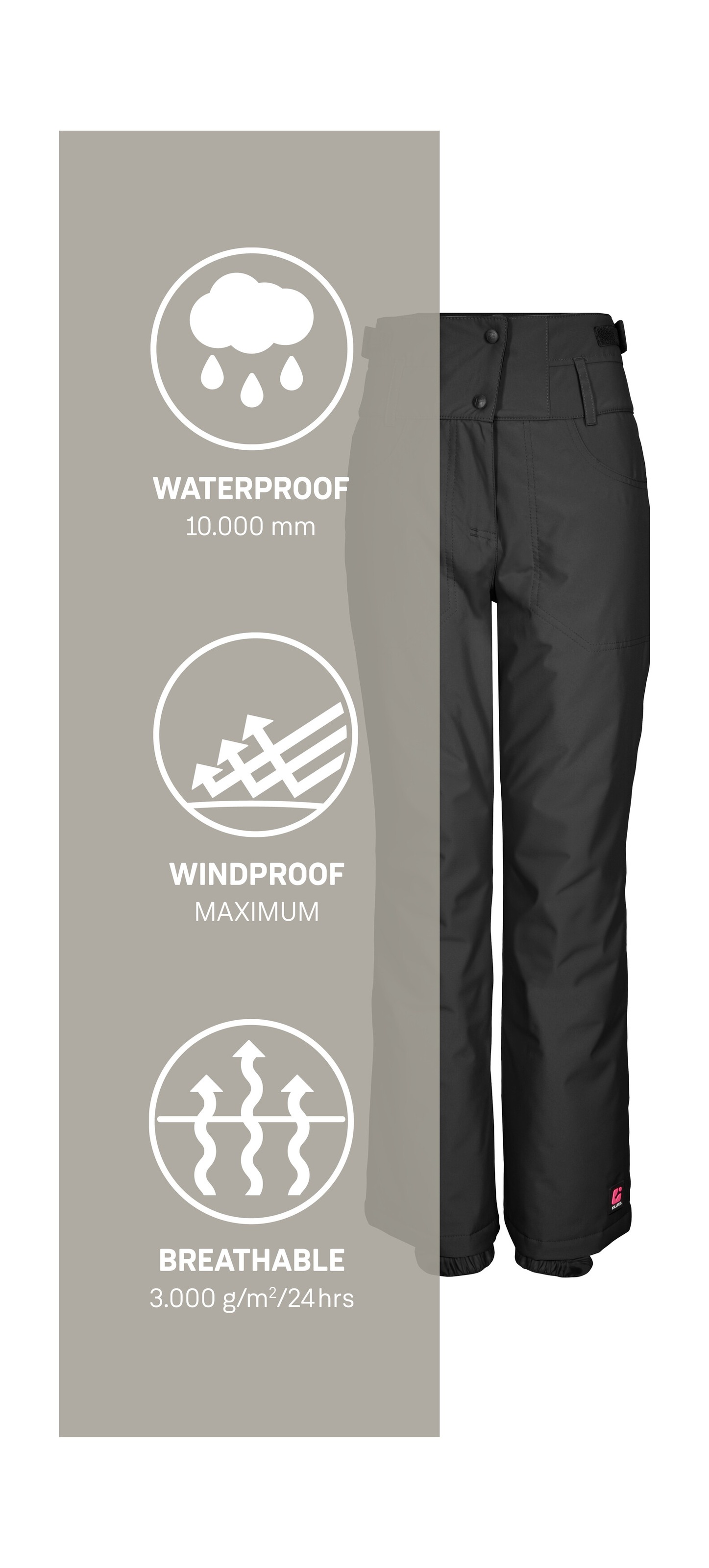 Killtec Skihose »KSW 212 GRLS SKI PNTS«, Wasserdichte, atmungsaktive Skihose mit verstellbarer Taille