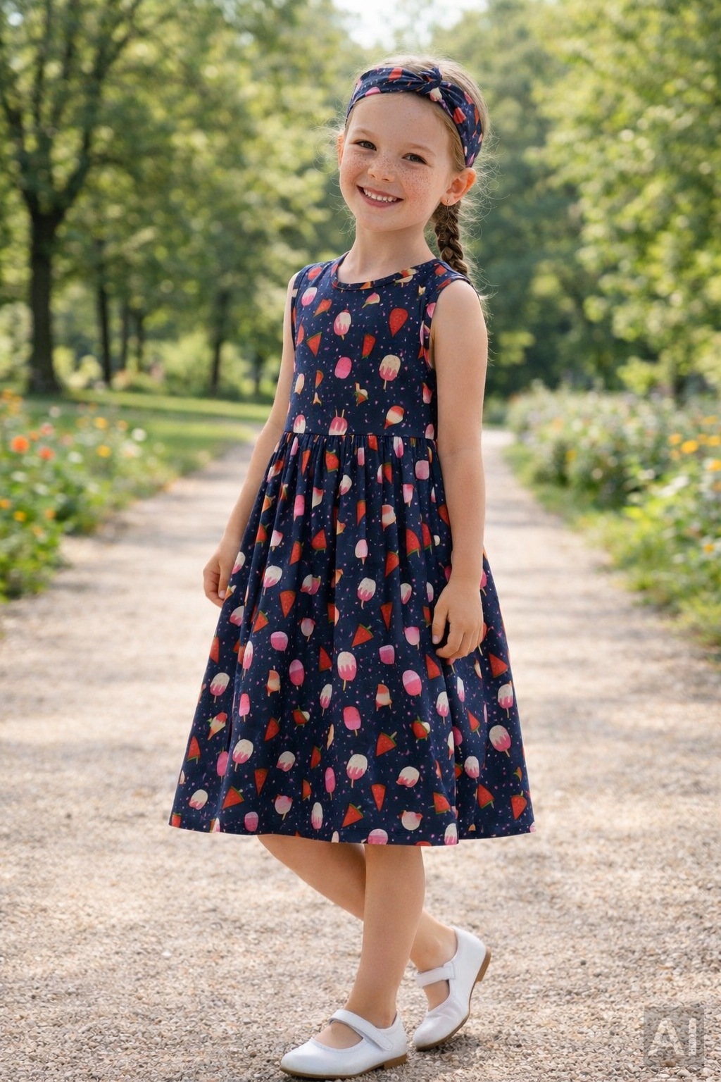 happy girls Jerseykleid Set, 2 tlg. tlg. mit süßem Haarband mit Schleifendetail