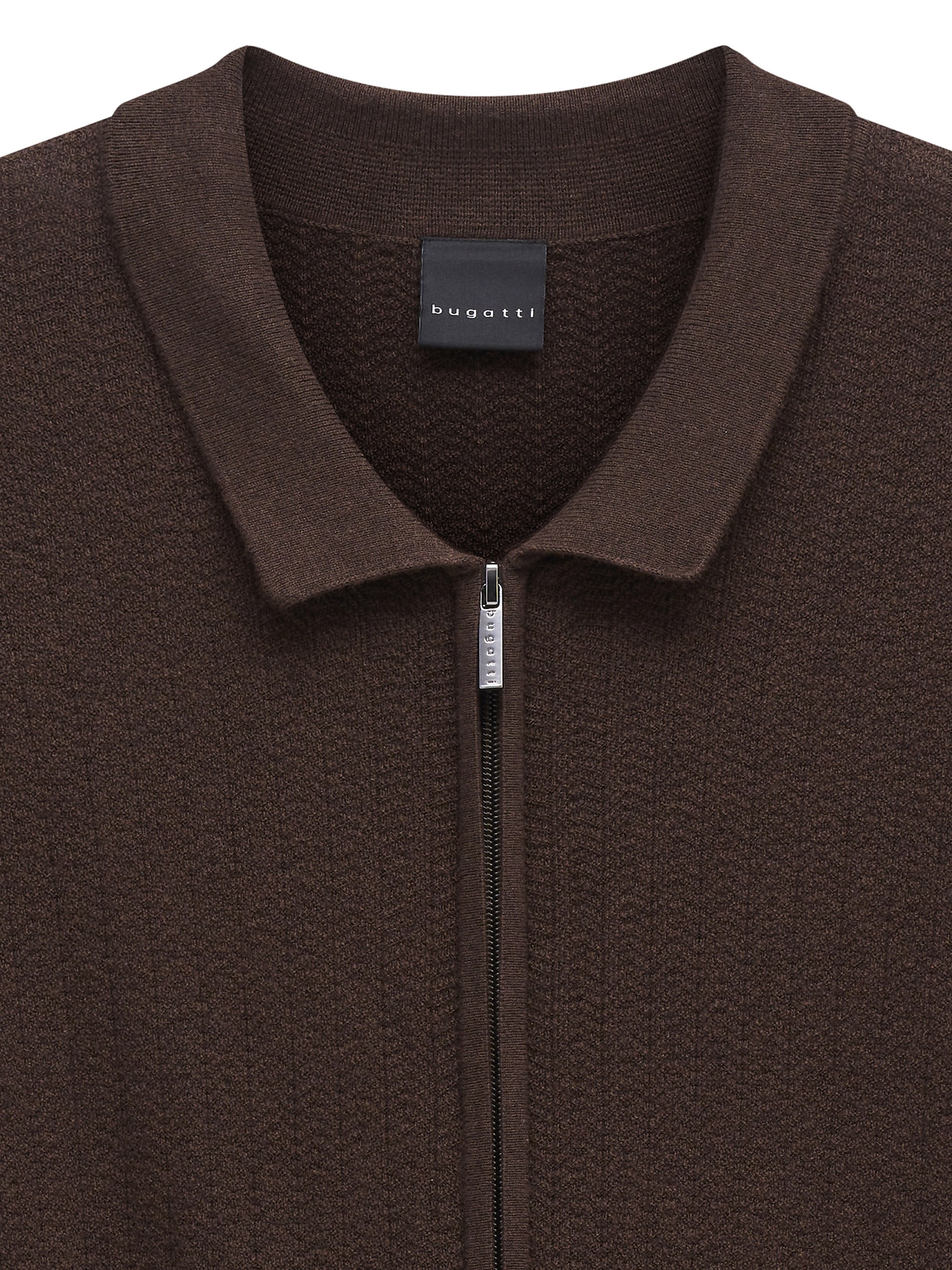 bugatti Strickjacke »Regular Fit« Regular Fit Baumwolle Kaschmir Stehkragen