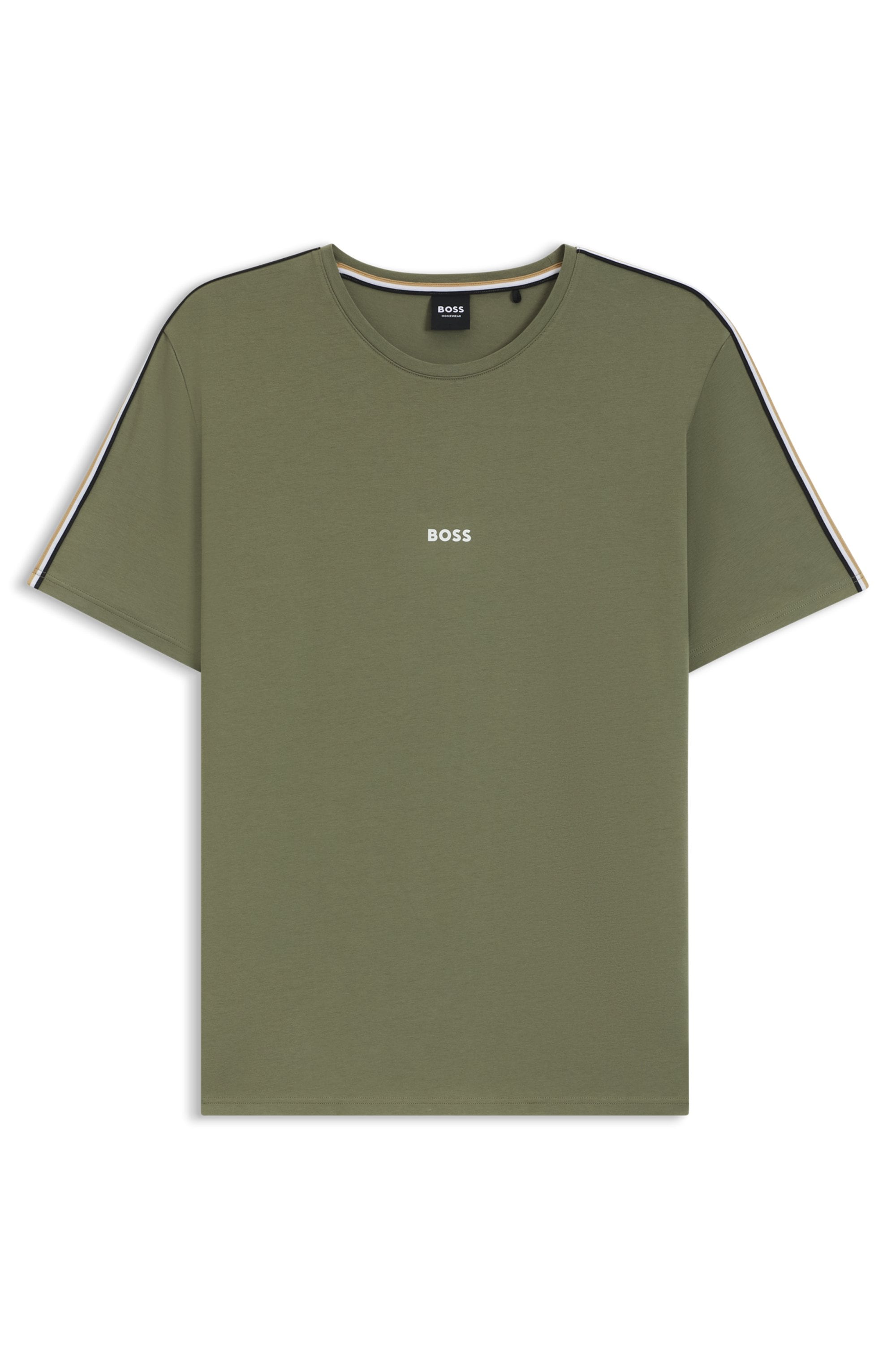 BOSS T-Shirt »Unique«, aus elastischer Baumwolle mit Tape-Details, regular fit