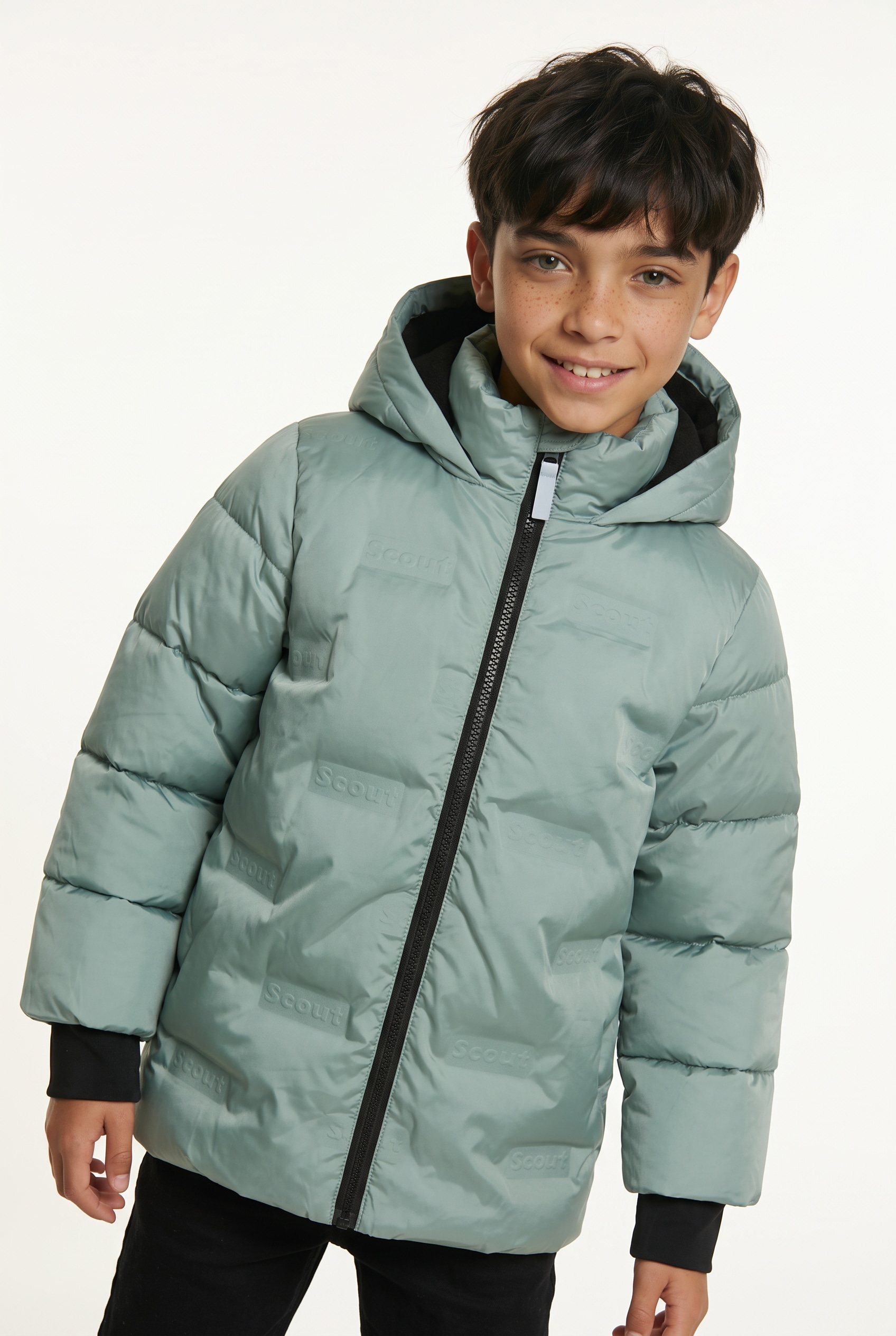 Scout Outdoorjacke »Winterjacke mit SCOUT-Logo Prägung - NEU von SCOUT« mit Kapuze Warme Jacke mit SCOUT-Prägung und Fleecefütterung