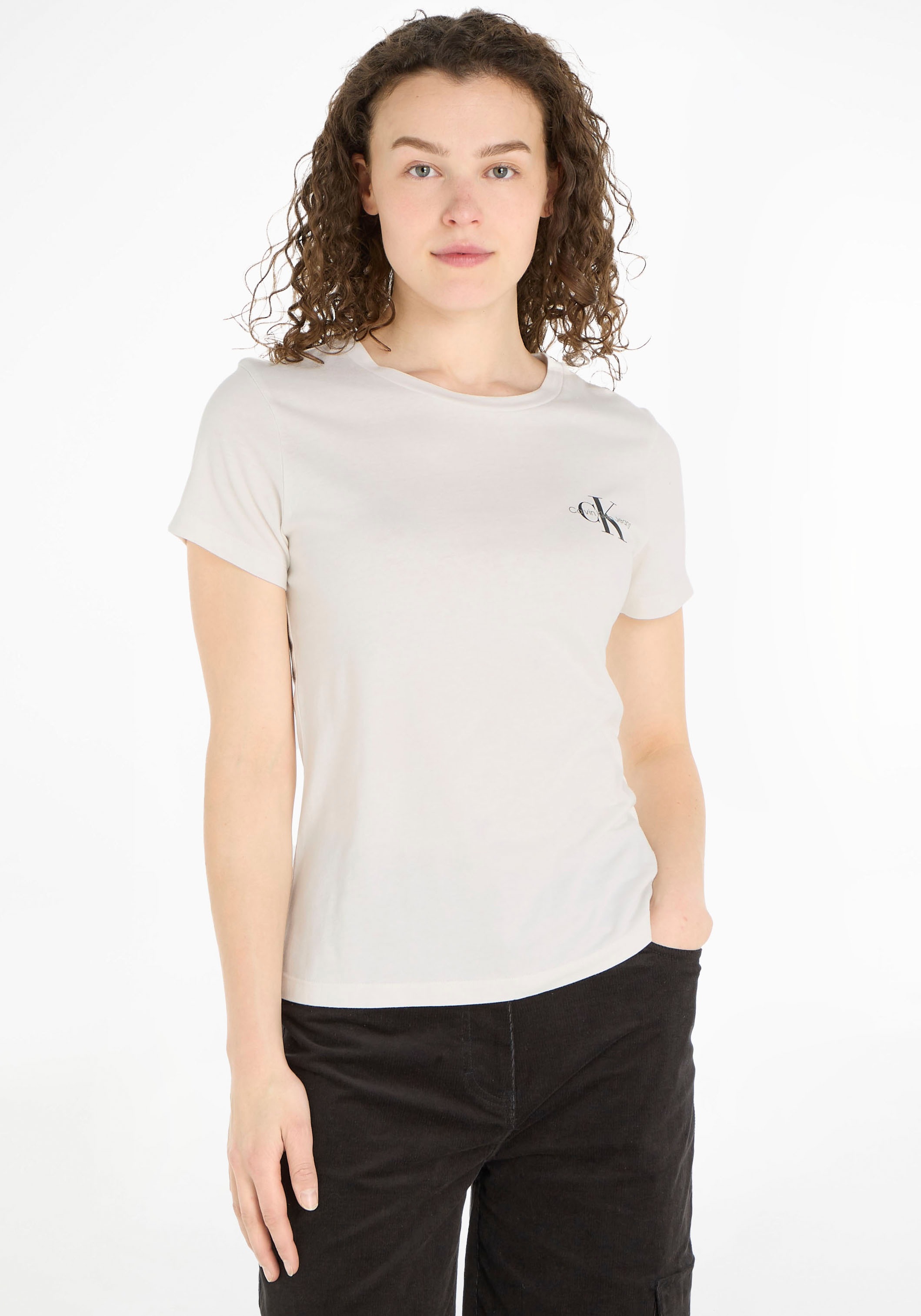 Calvin Klein Jeans Rundhalsshirt »2-PACK MONOLOGO SLIM TEE«, (Packung, 2  tlg., 2er-Pack), mit Calvin Klein Jeans Logoprint auf der Brust online bei  OTTO