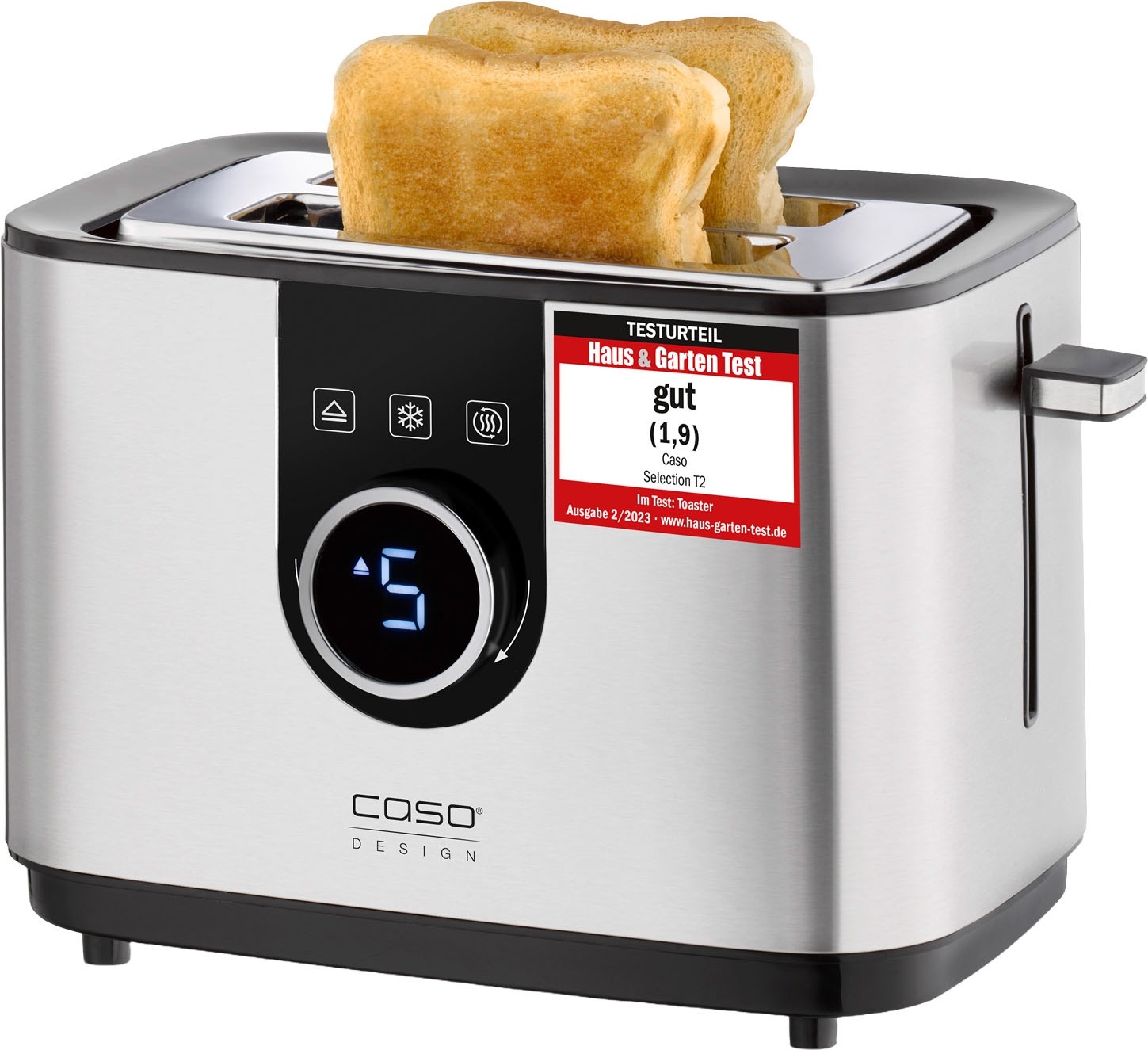 Caso Toaster »2769 Selection T2« 2 kurze Schlitze für 2 Scheiben 920 W Selbstzentrierende Einschübe für eine gleichmäßige Bräunung