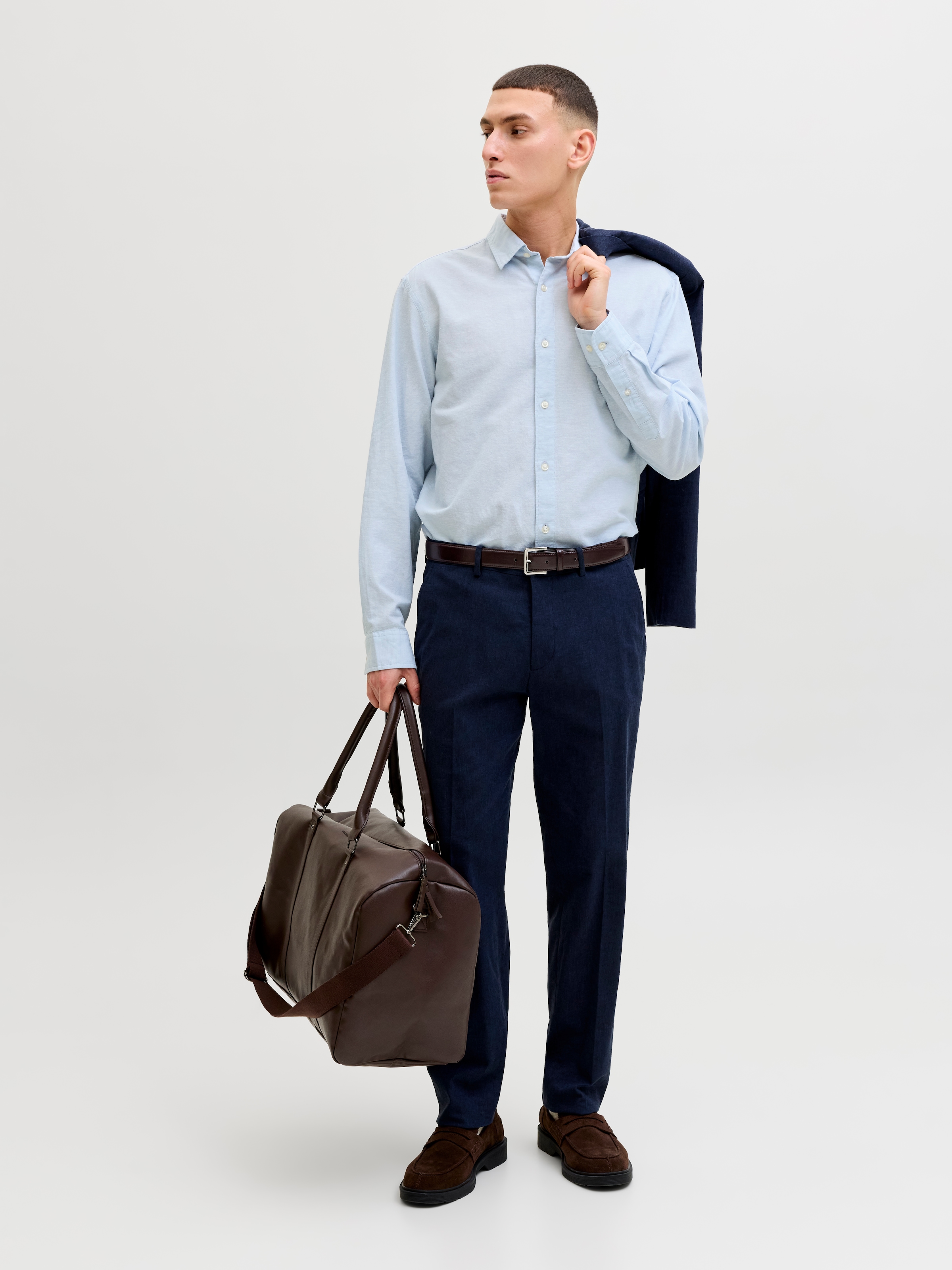 Jack & Jones Langarmhemd »JJEBREEZE LINEN BLEND SHIRT L/S SN« mit Knopfleiste
