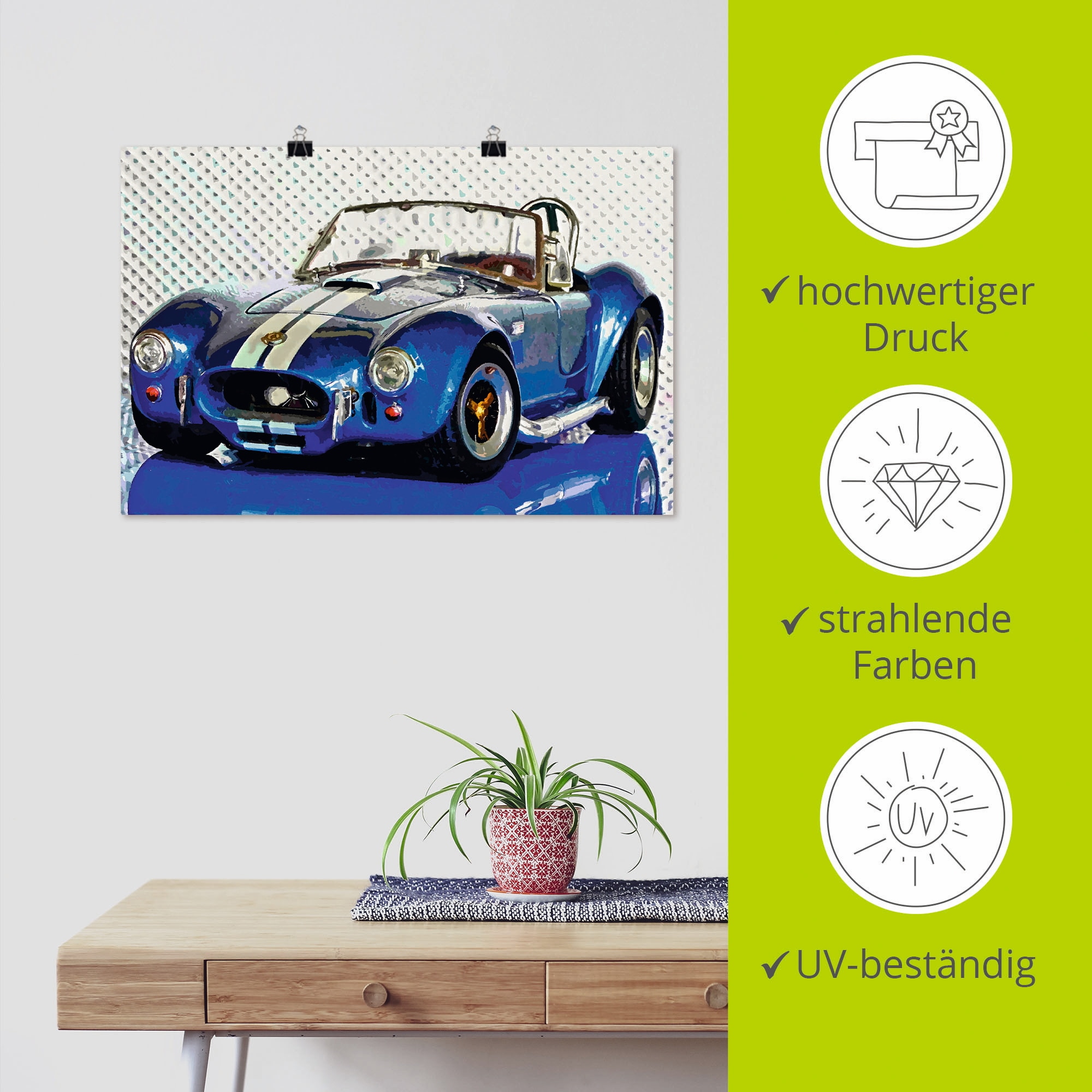 Artland Poster »Shelby Cobra blau« Auto 1 Stk. tlg. ohne Rahmen