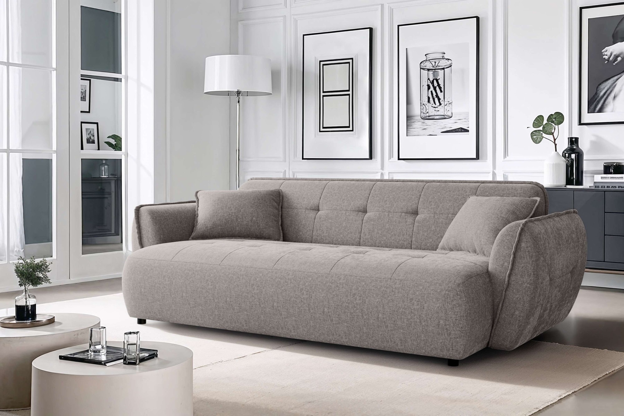 Home affaire Big-Sofa »MIRELDA Design-Sofa mit Steppungen, hoher Sitzkomfort, Breite 251 cm« elegant und bequem, enthält 2 Zierkissen, belastbar bis 480kg