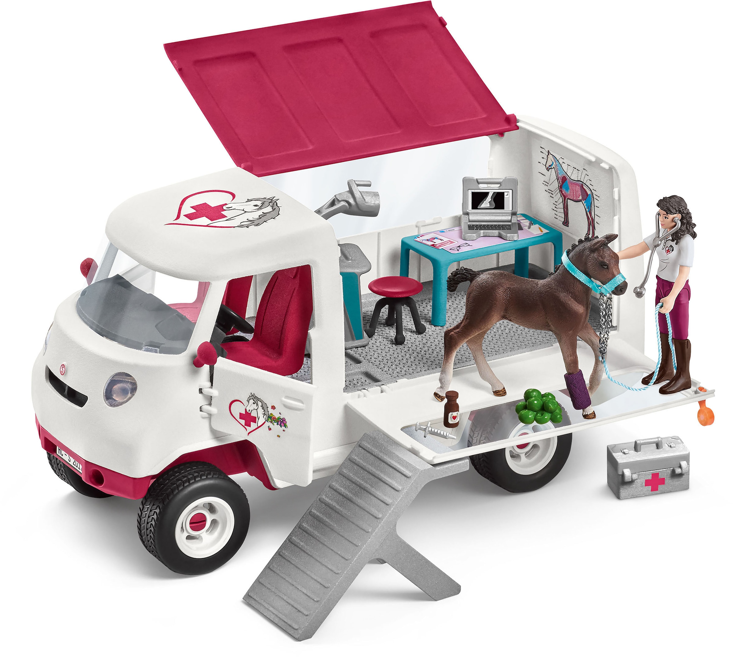 Schleich® Spielwelt »HORSE CLUB, Mobile Tierärztin mit Hannoveraner Fohlen (42439)«