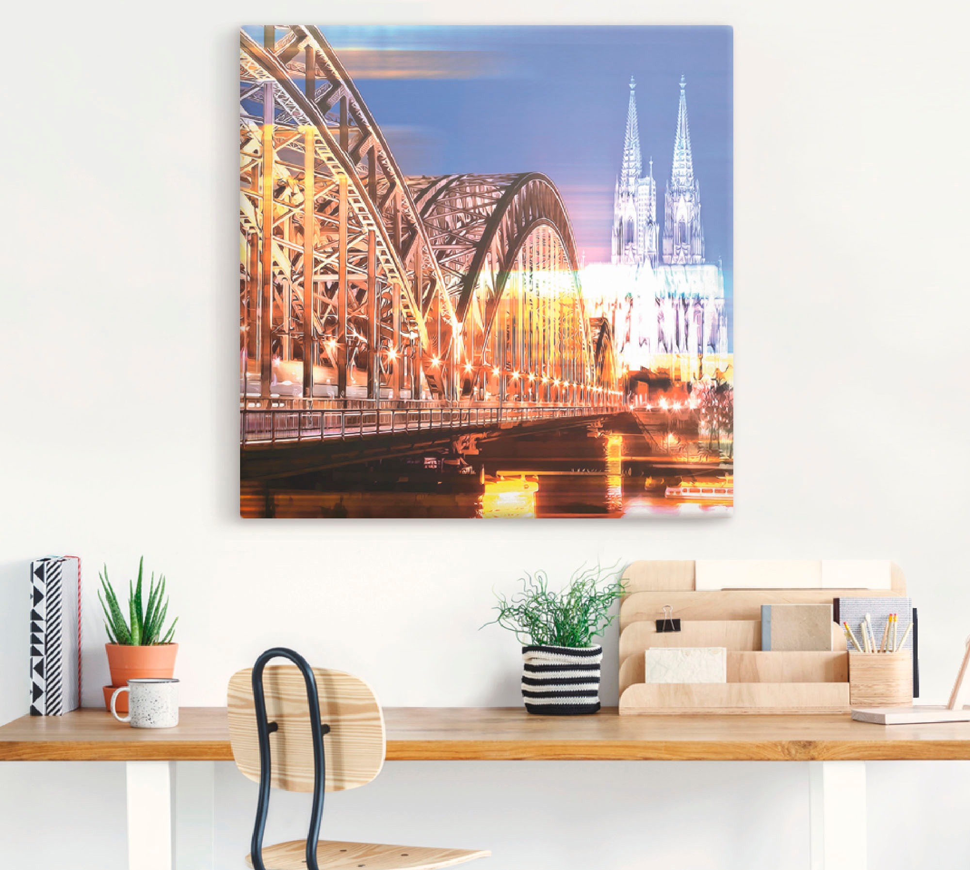 Artland Wandbild »Köln Skyline Abstrakte Collage 10«, Brücken, (1 St.), als Leinwandbild, Wandaufkleber oder Poster in versch. Größen