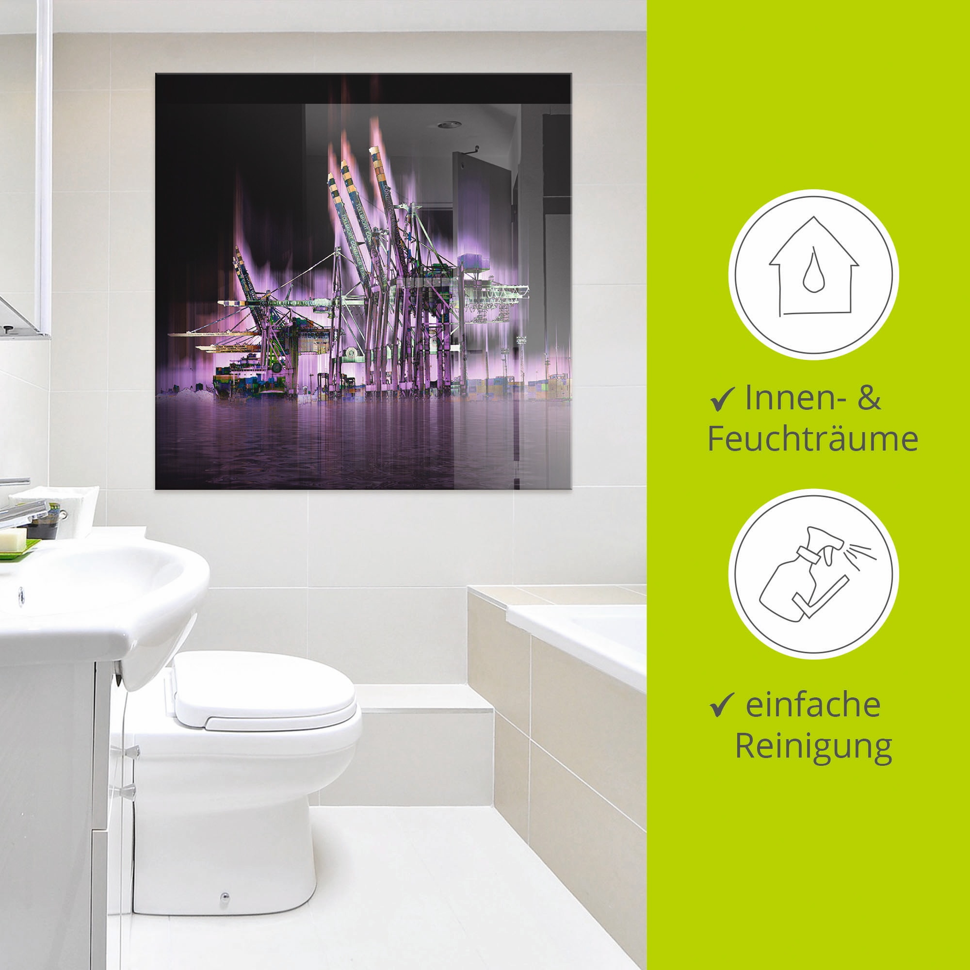 Artland Glasbild »Hamburg Hansestadt Collage 04« Architektonische Elemente 1 Stk. tlg. in verschiedenen Größen