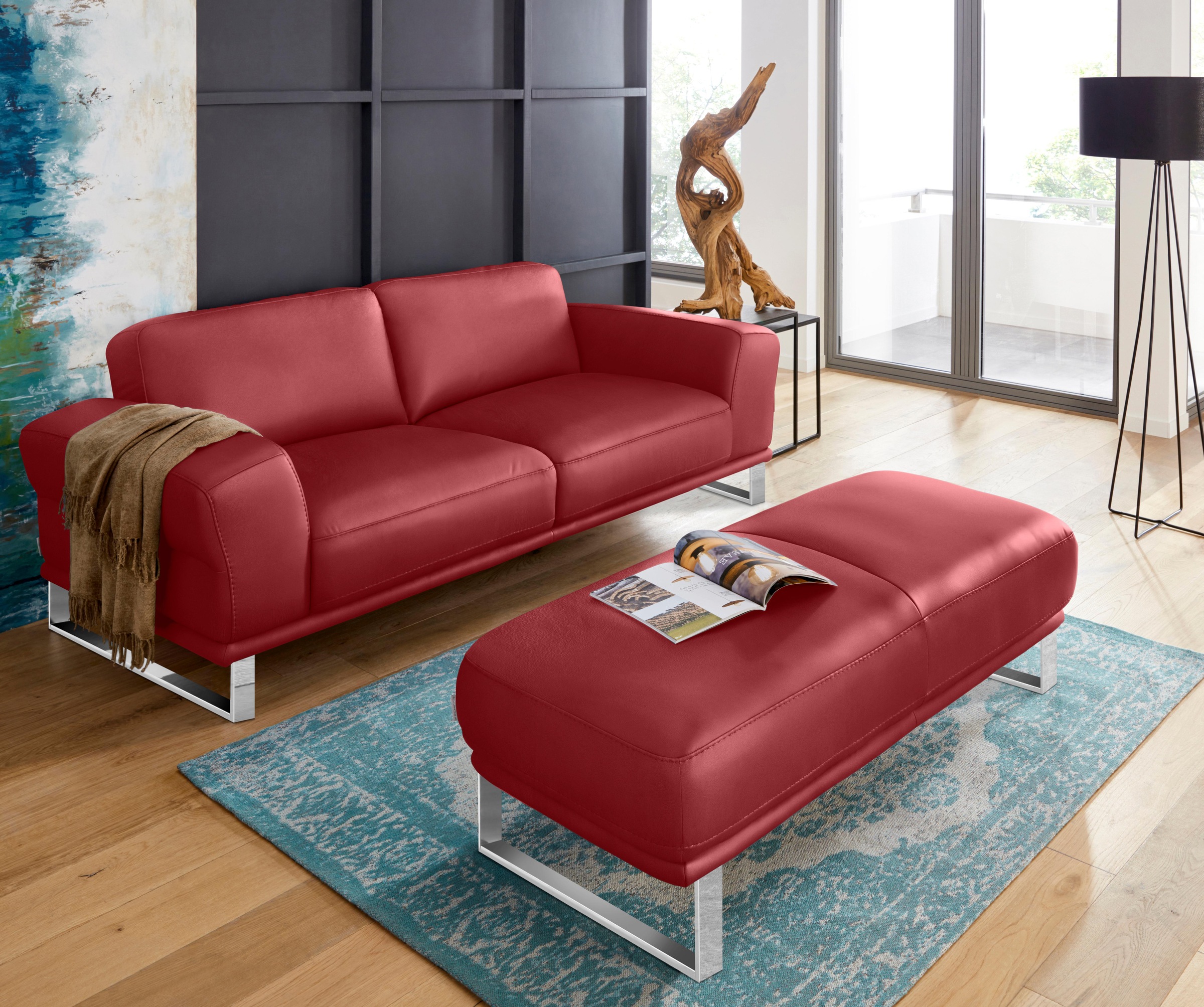 W.SCHILLIG 2,5-Sitzer »montanaa« mit Metallkufen in Chrom glänzend, Breite 212 cm